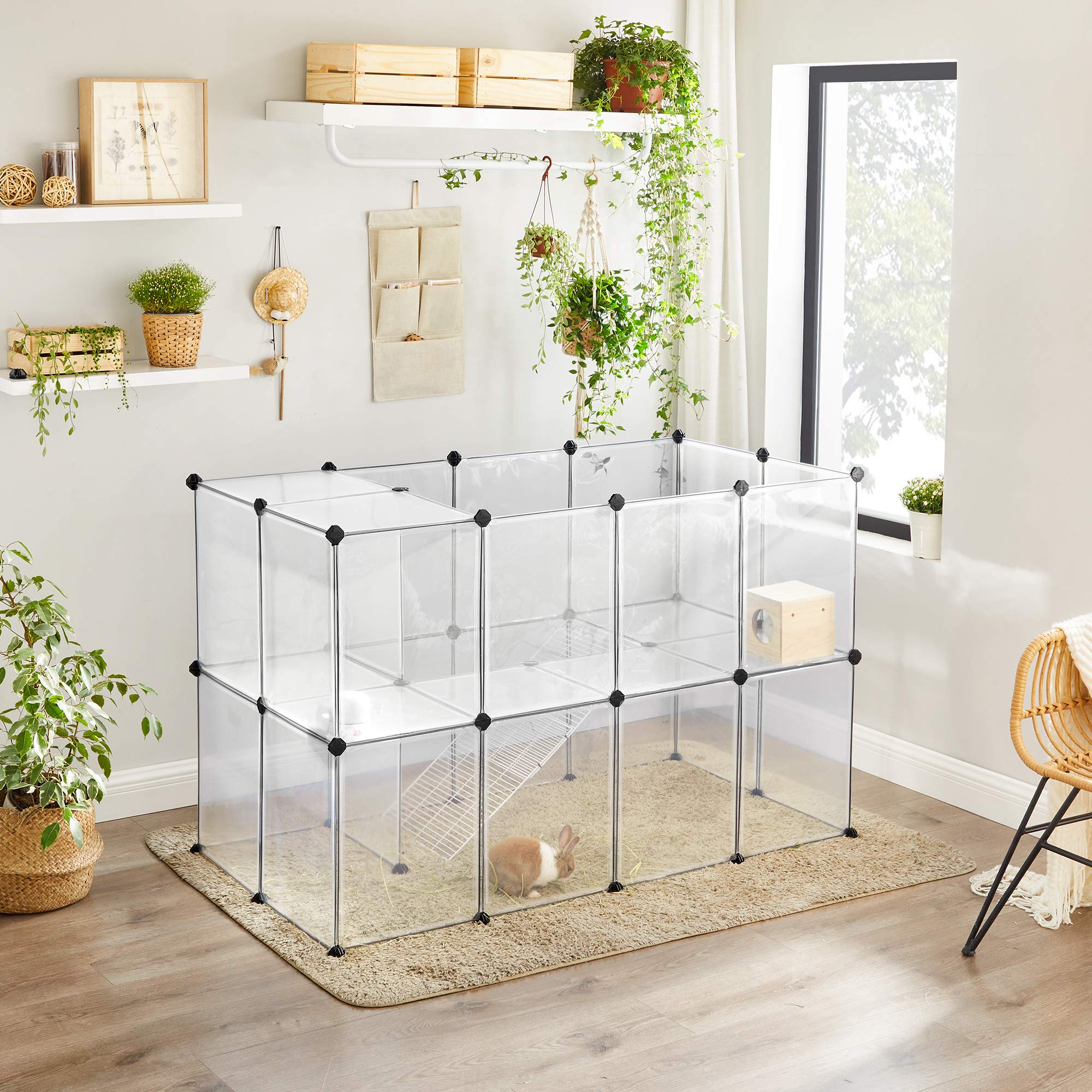 songmics-kleintiergehege-lpc005w01-transparent-laufstall-143-x-73-x-91-cm-kunsts image 3