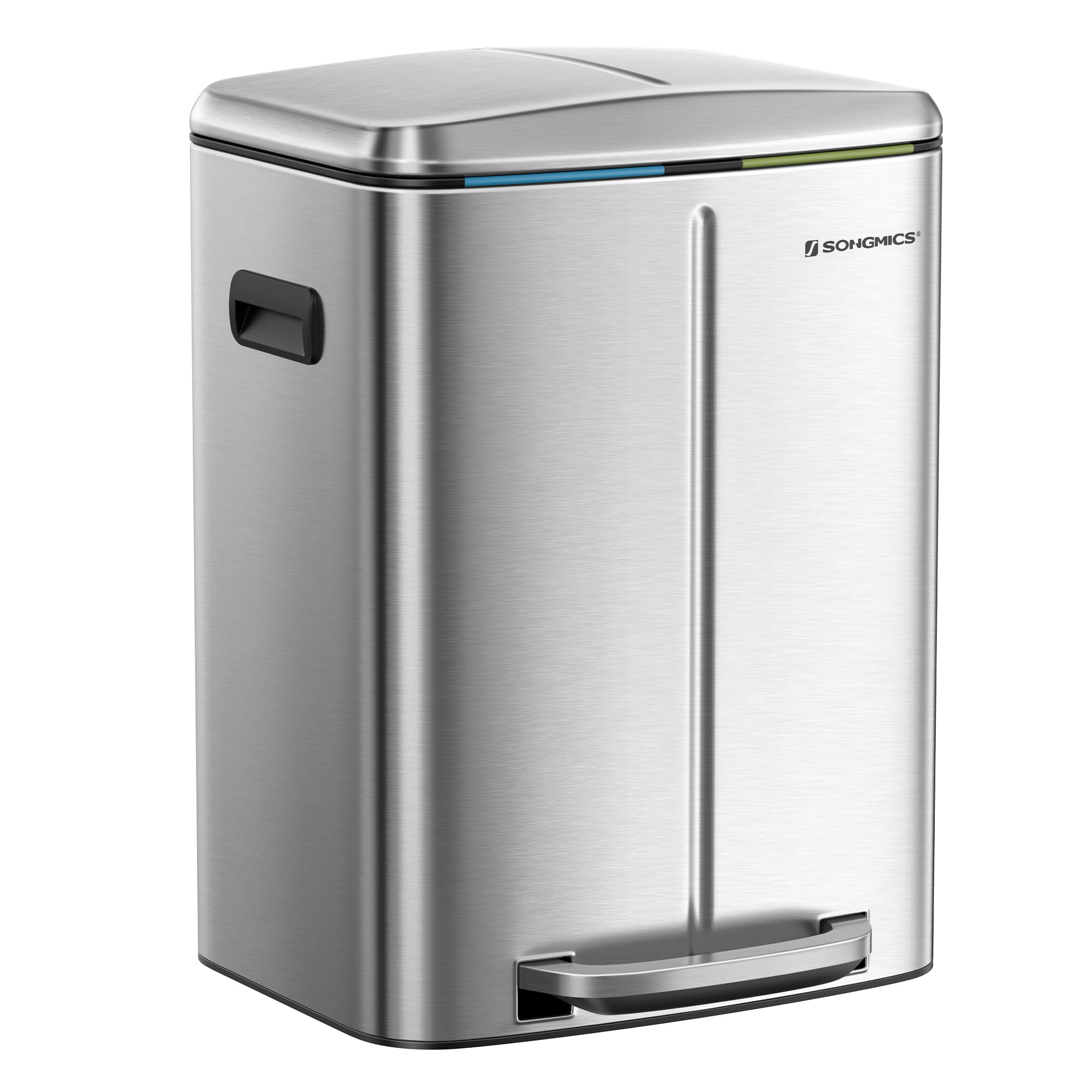 songmics-m-lleimer-k-che-2x20-l-m-lltrennsystem-edelstahl-mit-pedal image 1