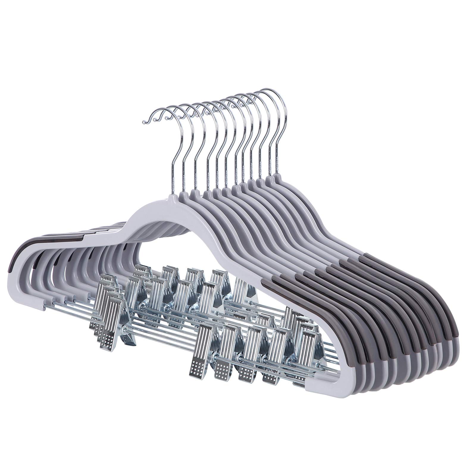 songmics-hosenb-gel-kunststoff-12er-set-grau-mit-clips-360-crp01g-12 image 1