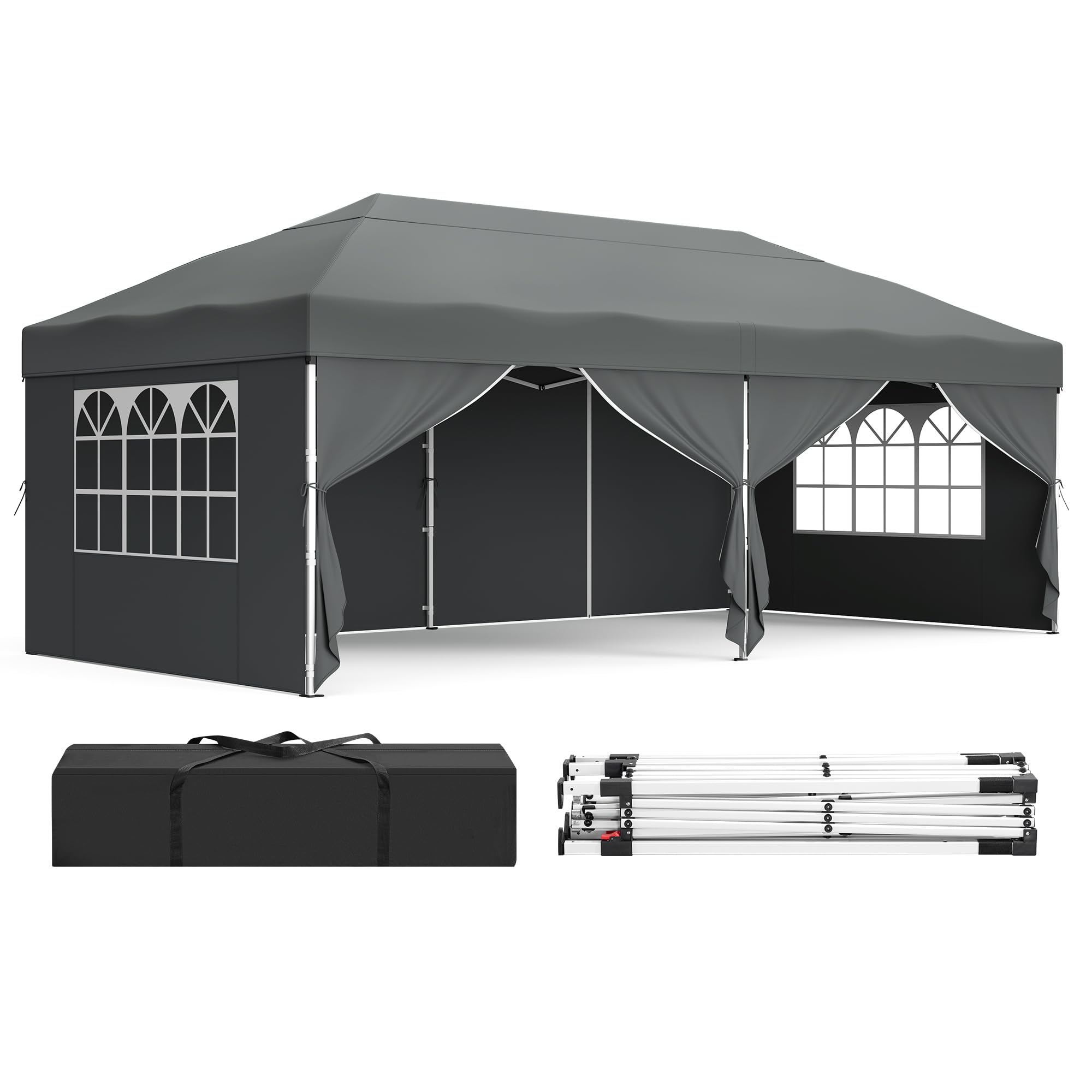 songmics-faltpavillon-3x6-m-gct204gz01-dunkelgrau-mit-seitenw-nden image 1
