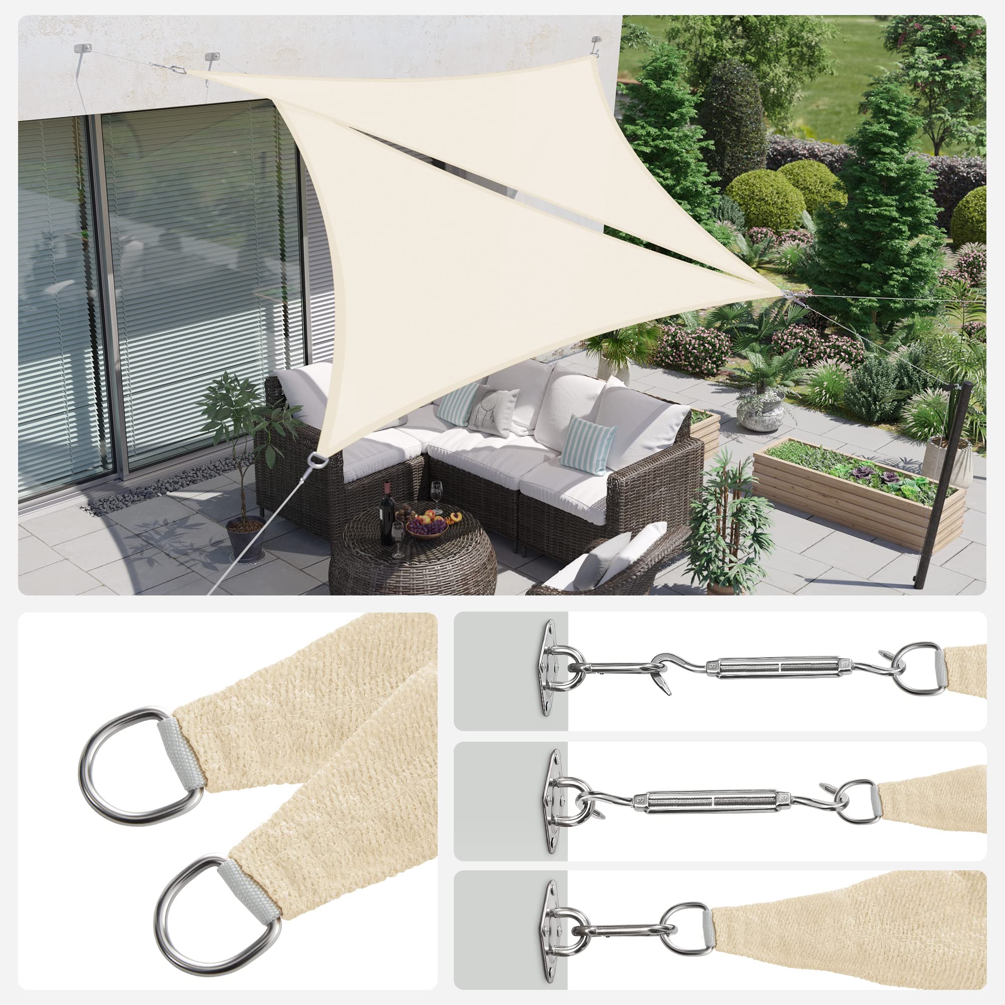 songmics-sonnensegel-gss005m01-dreieckig-4-9-x-4-9-x-4-9-m-hdpe-beige image 5