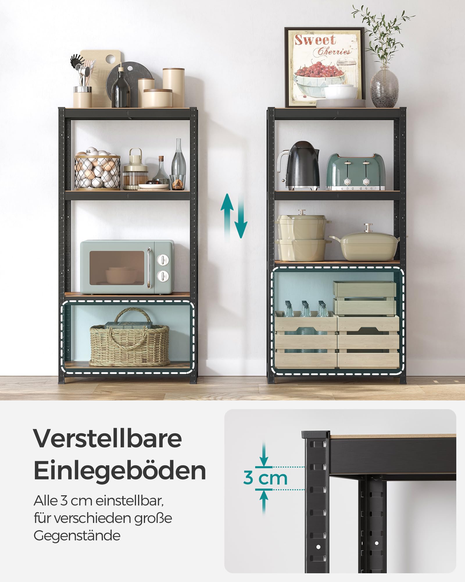 songmics-glr044b11-standregal-40-x-80-x-160-cm-4-ablagen-vintagebraun-schwarz image 6