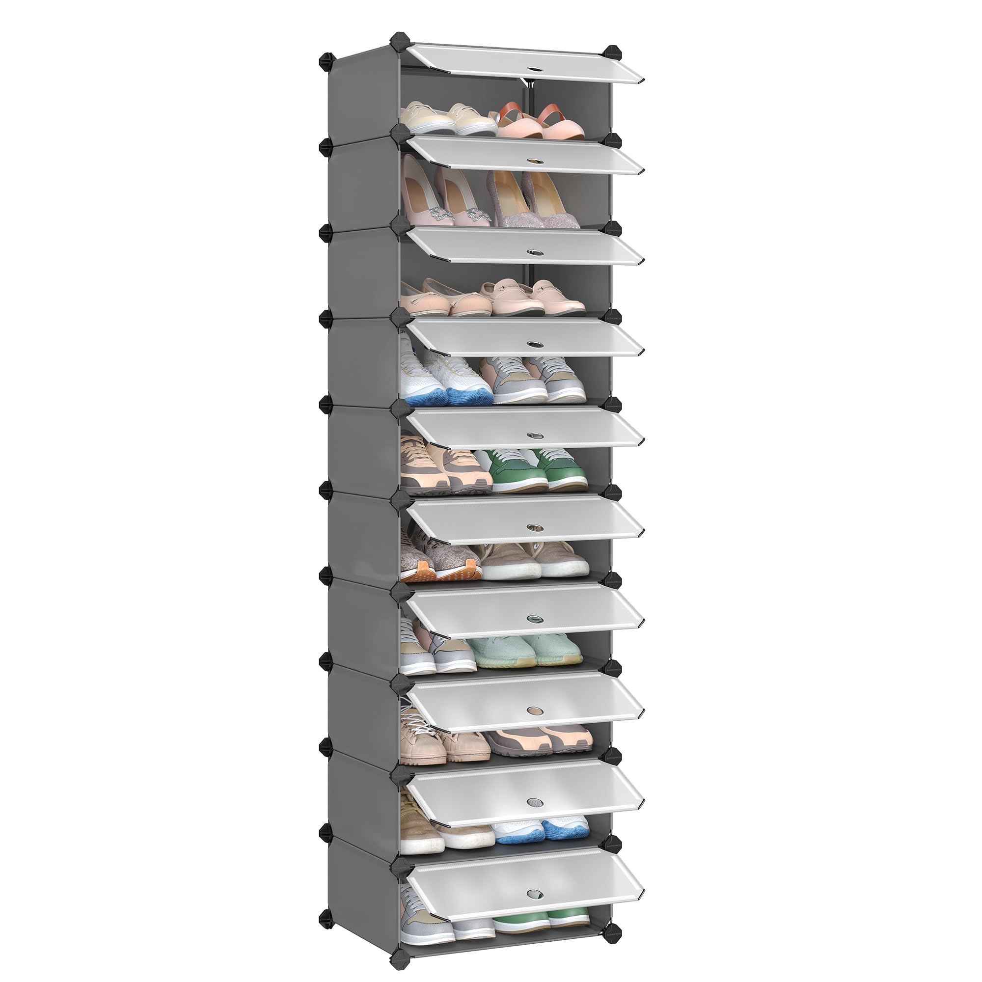 songmics-lpc10hv1-schuhregal-mit-t-r-steckregal-10-ebenen-schwarz image 8