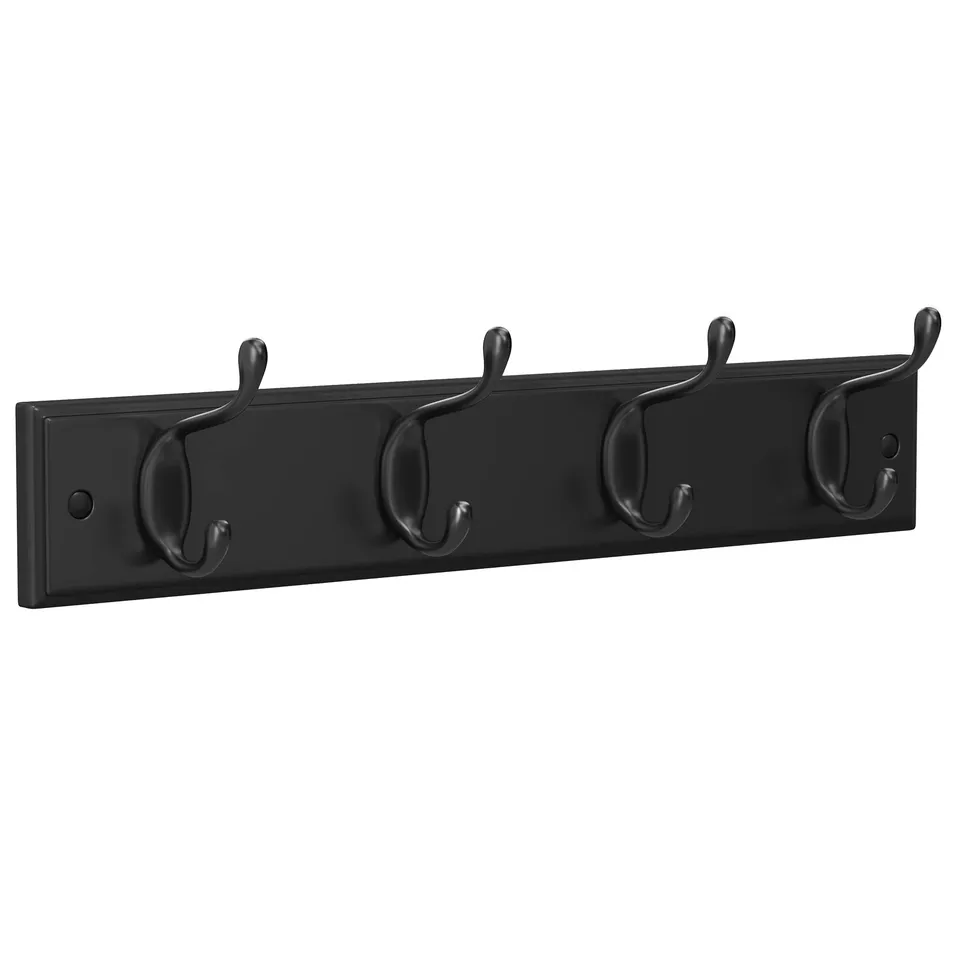 songmics-garderobenleiste-wand-4-doppelhaken-schwarz-lhr023b01 image 1