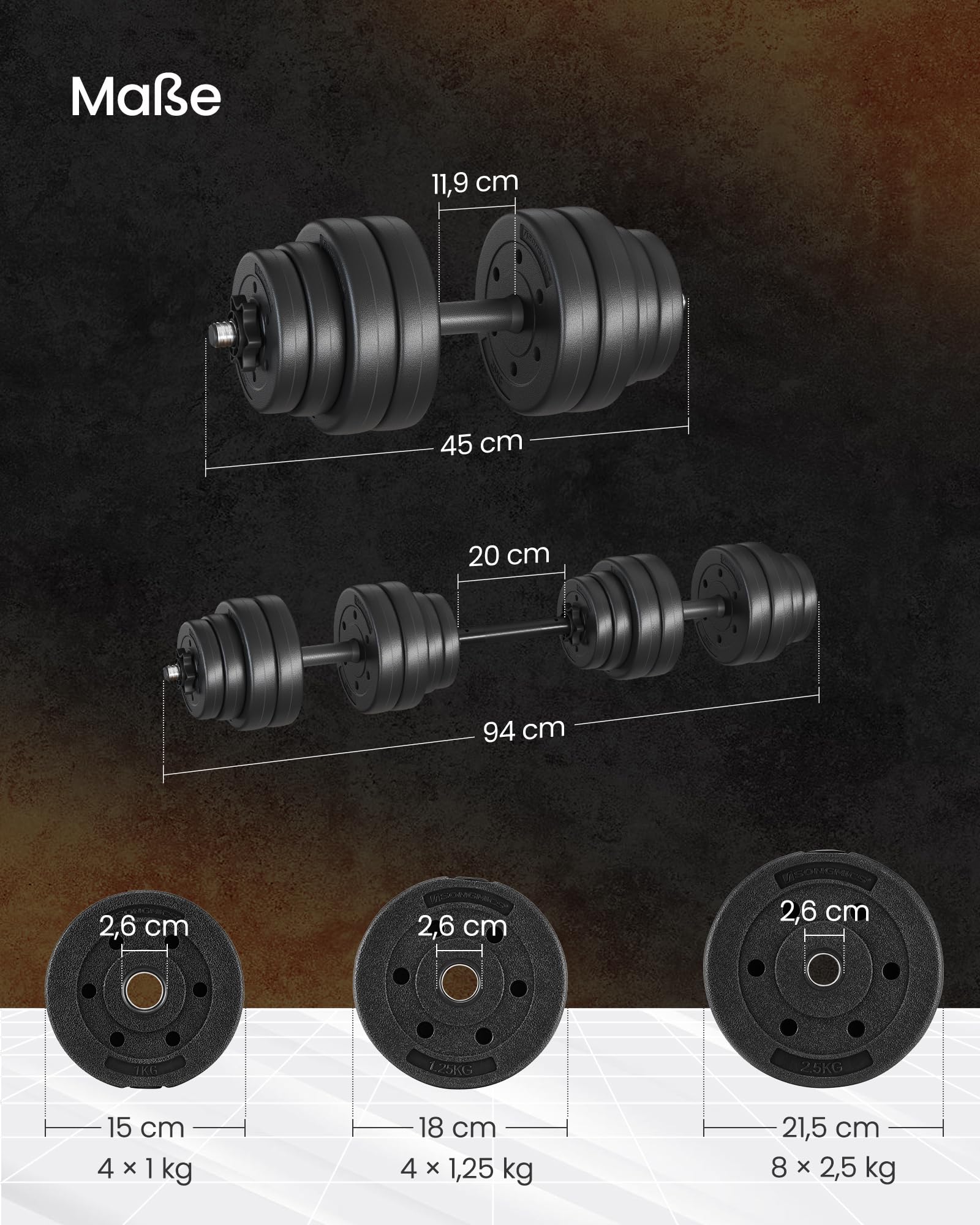 songmics-hantelset-30-kg-verstellbar-kurz-und-langhantel-kunststoff image 3