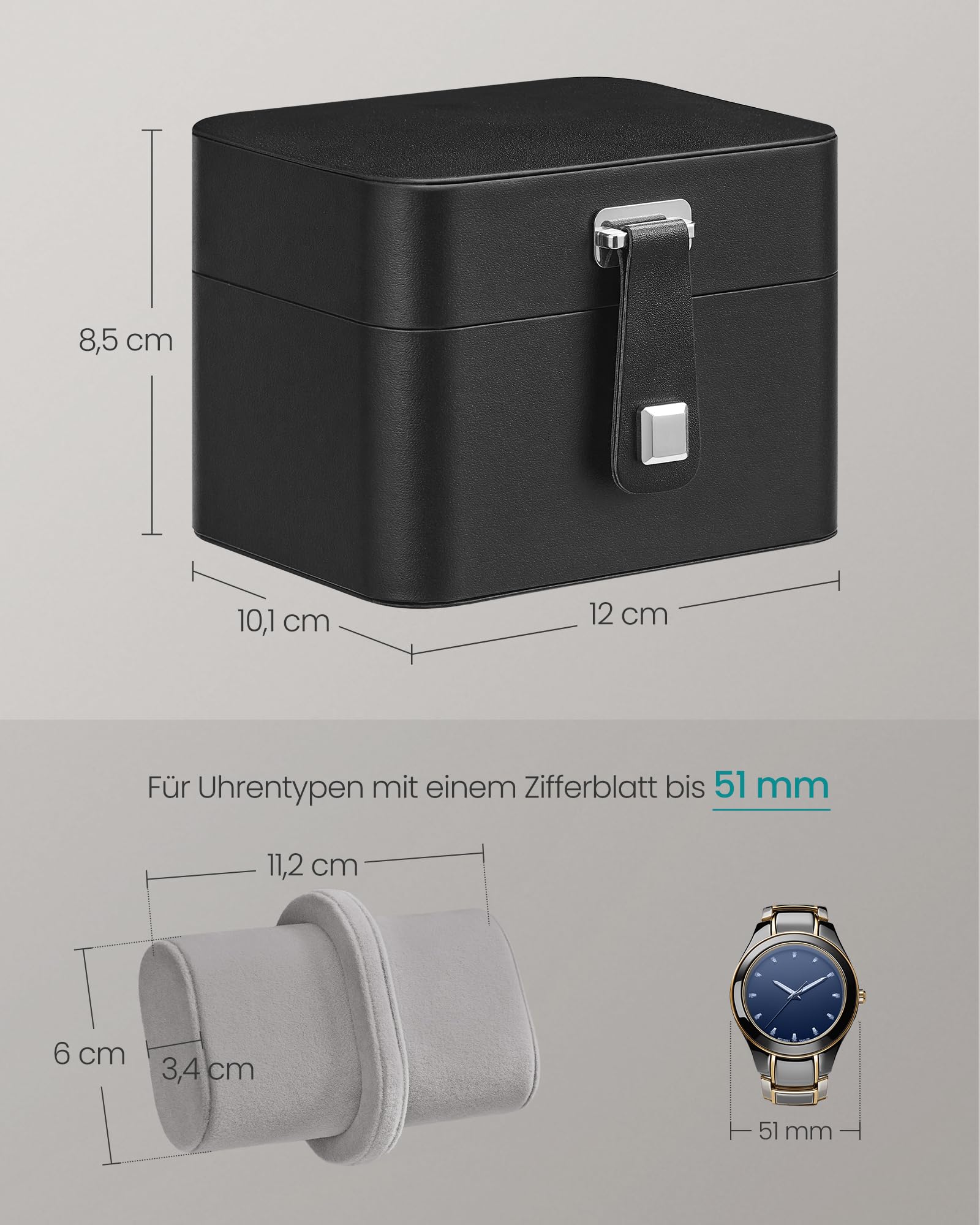 songmics-uhrenbox-mit-2-f-chern-schwarz-taubengrau-jwb029gd01 image 5