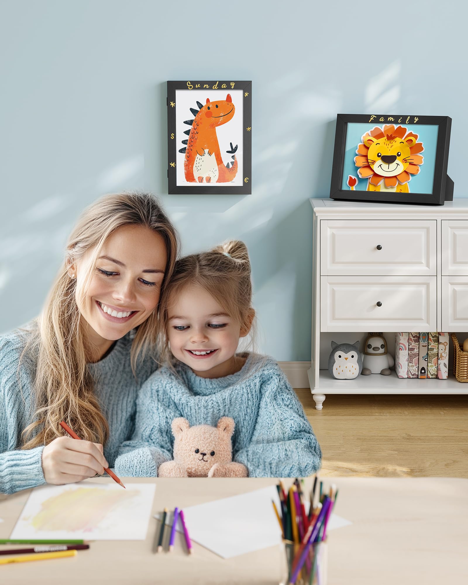 songmics-bilderrahmen-rpf052b02-2er-set-a4-kinder-kunstrahmen-aschschwarz-f-r-15 image 2