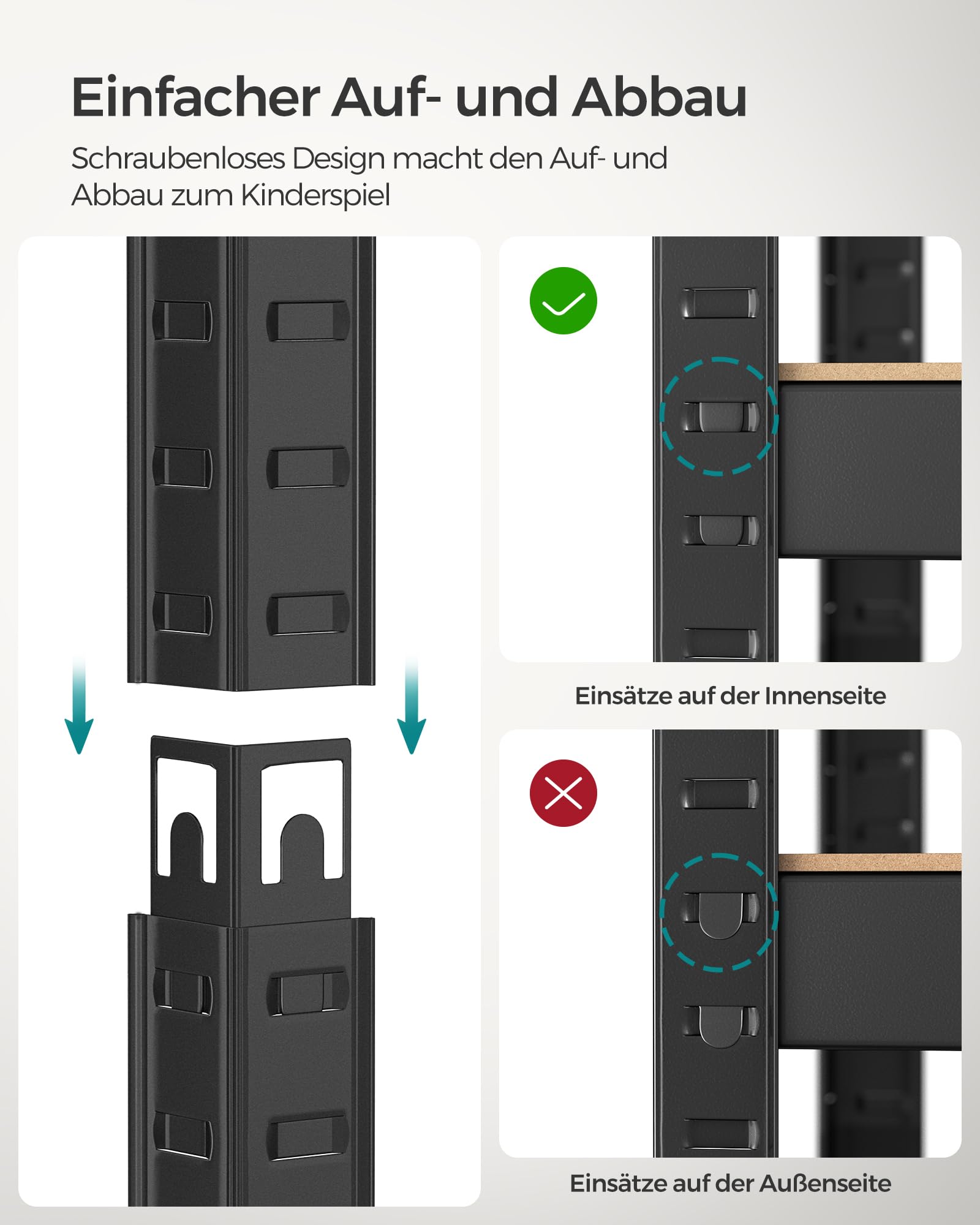 songmics-glr044b11-standregal-40-x-80-x-160-cm-4-ablagen-vintagebraun-schwarz image 7