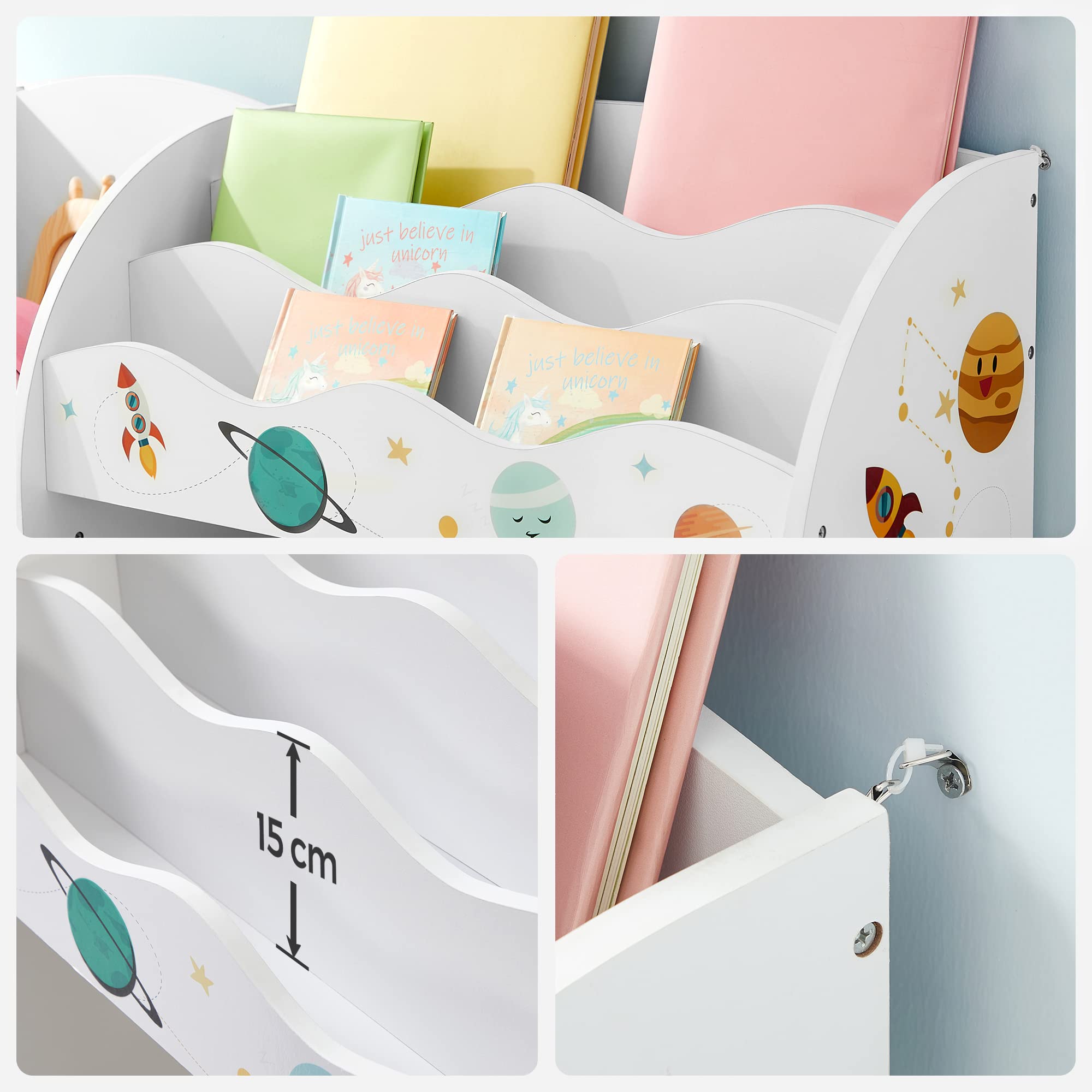 songmics-kinder-b-cherregal-spielzeugregal-mit-2-stoffboxen-wei image 4