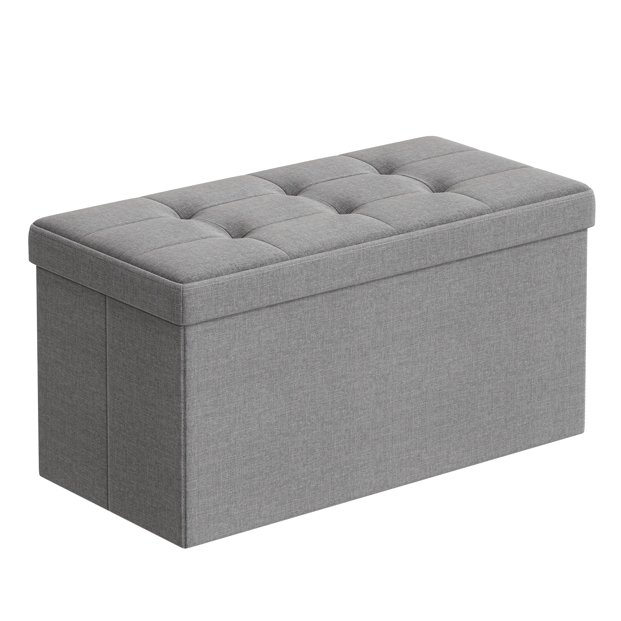 songmics-sitztruhe-lsf47g-sitzhocker-mit-stauraum-38-x-76-x-38-cm-aschgrau image 1