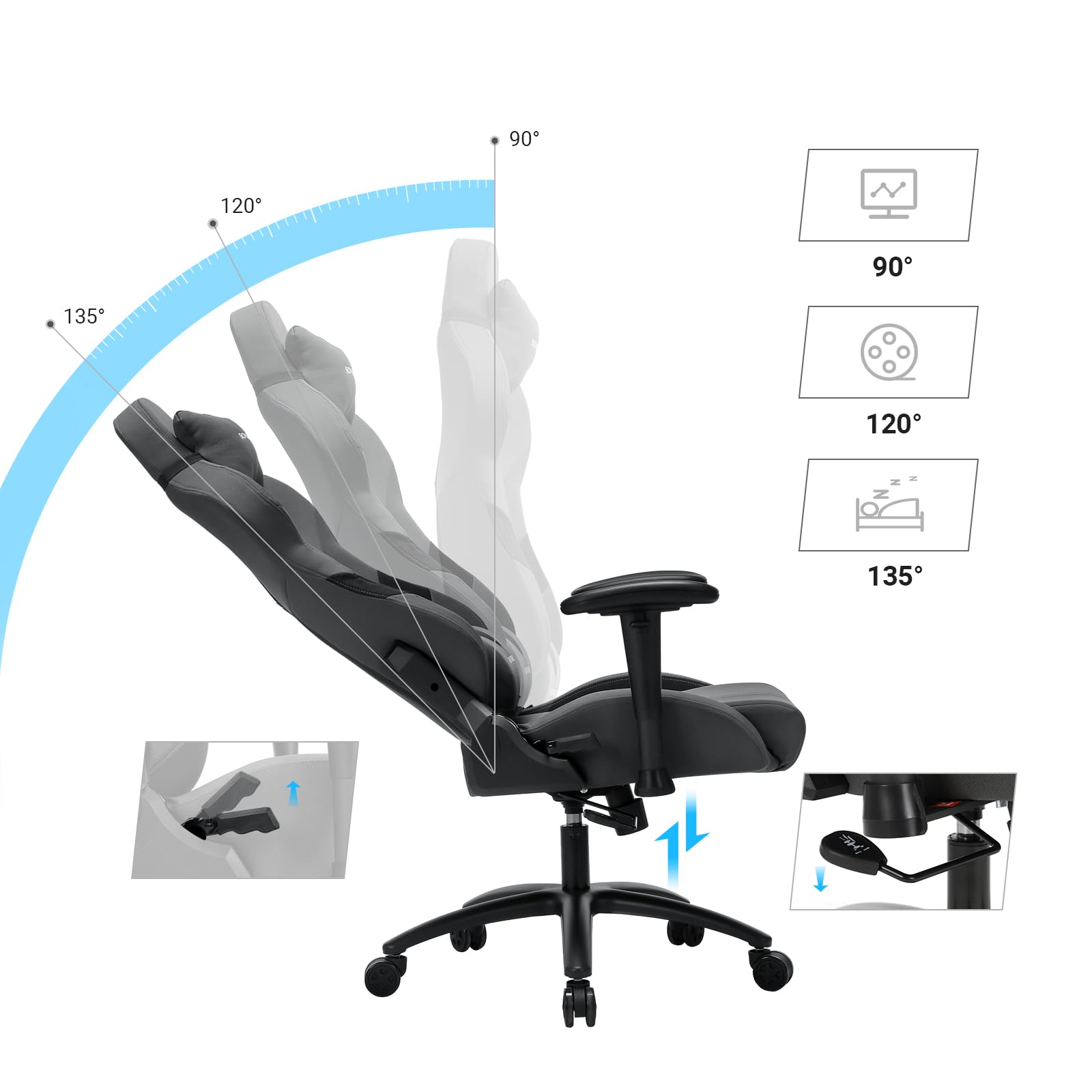 songmics-b-rostuhl-gaming-stuhl-rcg13g-grau-schwarz-124-132-cm image 4