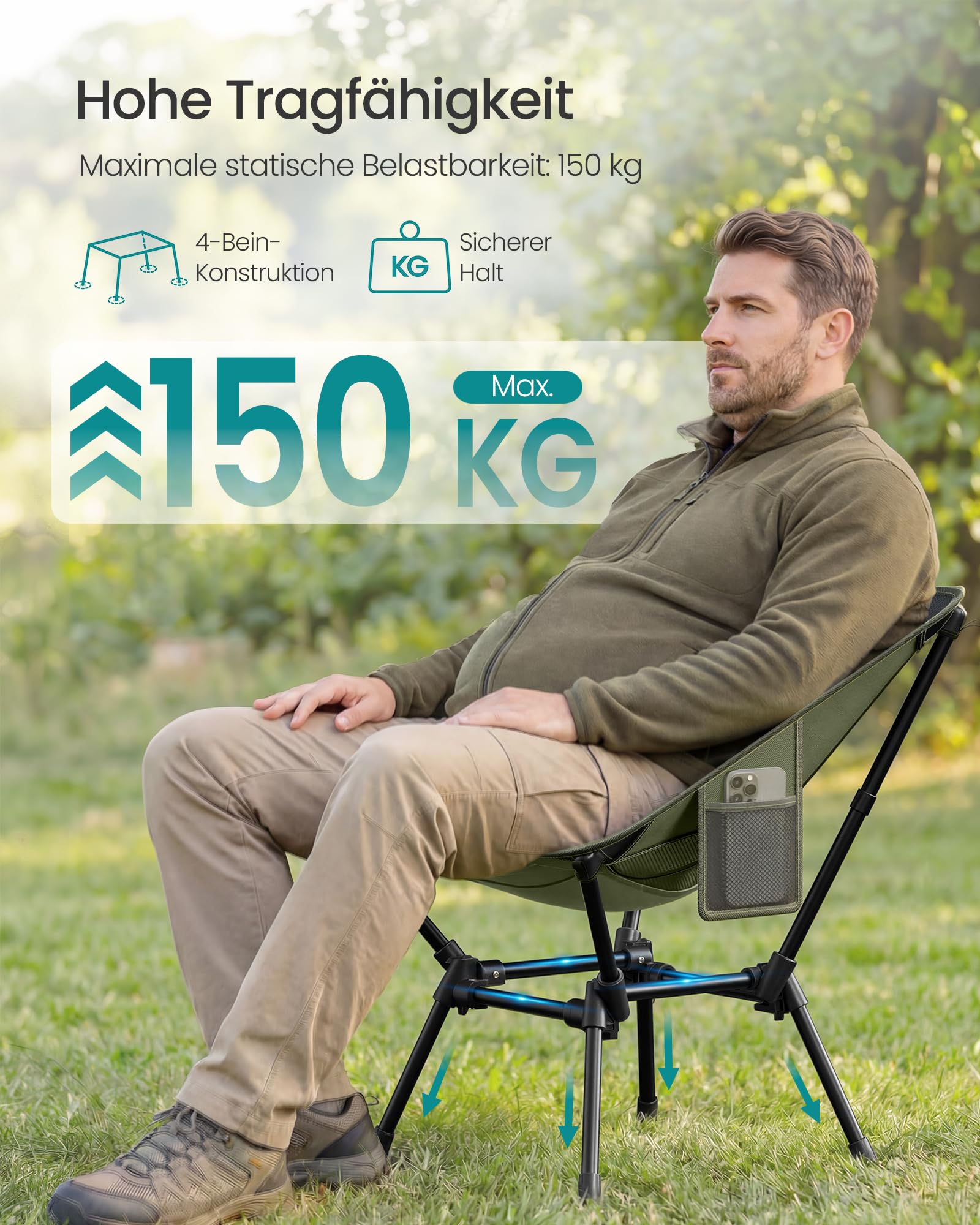 songmics-campingstuhl-klappbar-h-henverstellbar-bis-150-kg-mit-2-seitentaschen image 4