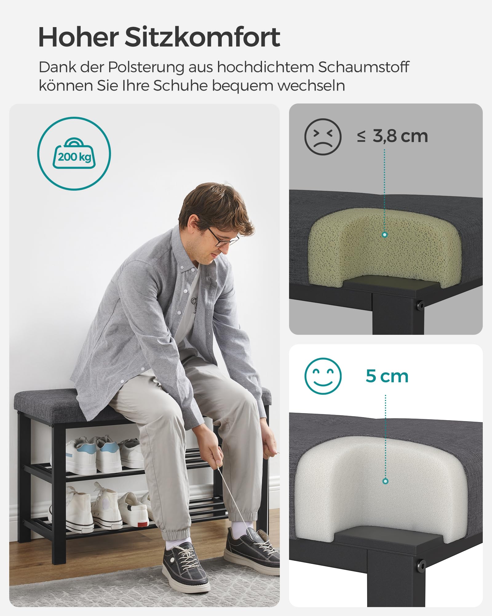 songmics-schuhbank-mit-sitzkissen-schuhregal-3-ebenen-metallrahmen image 5