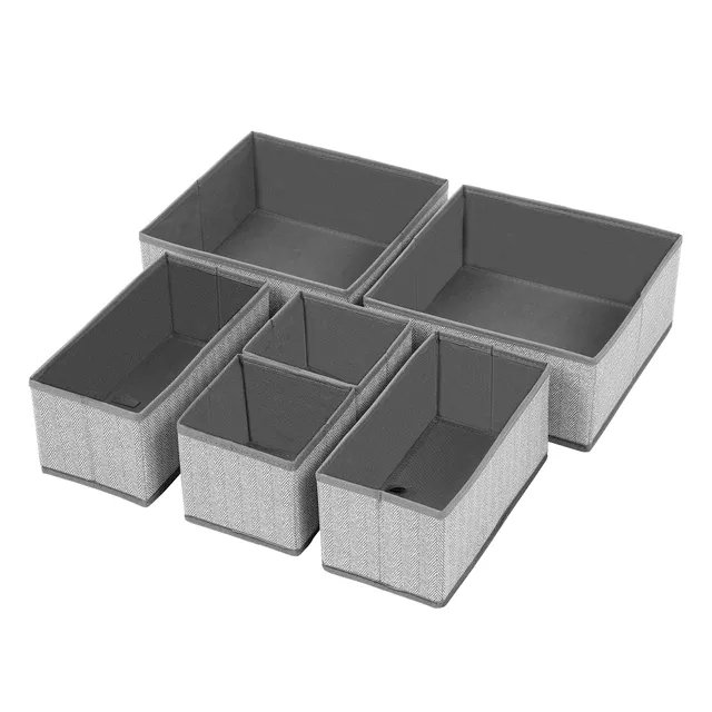 songmics-aufbewahrungsboxen-6er-set-schubladen-organizer-vliesstoff-leinenoptik- image 1