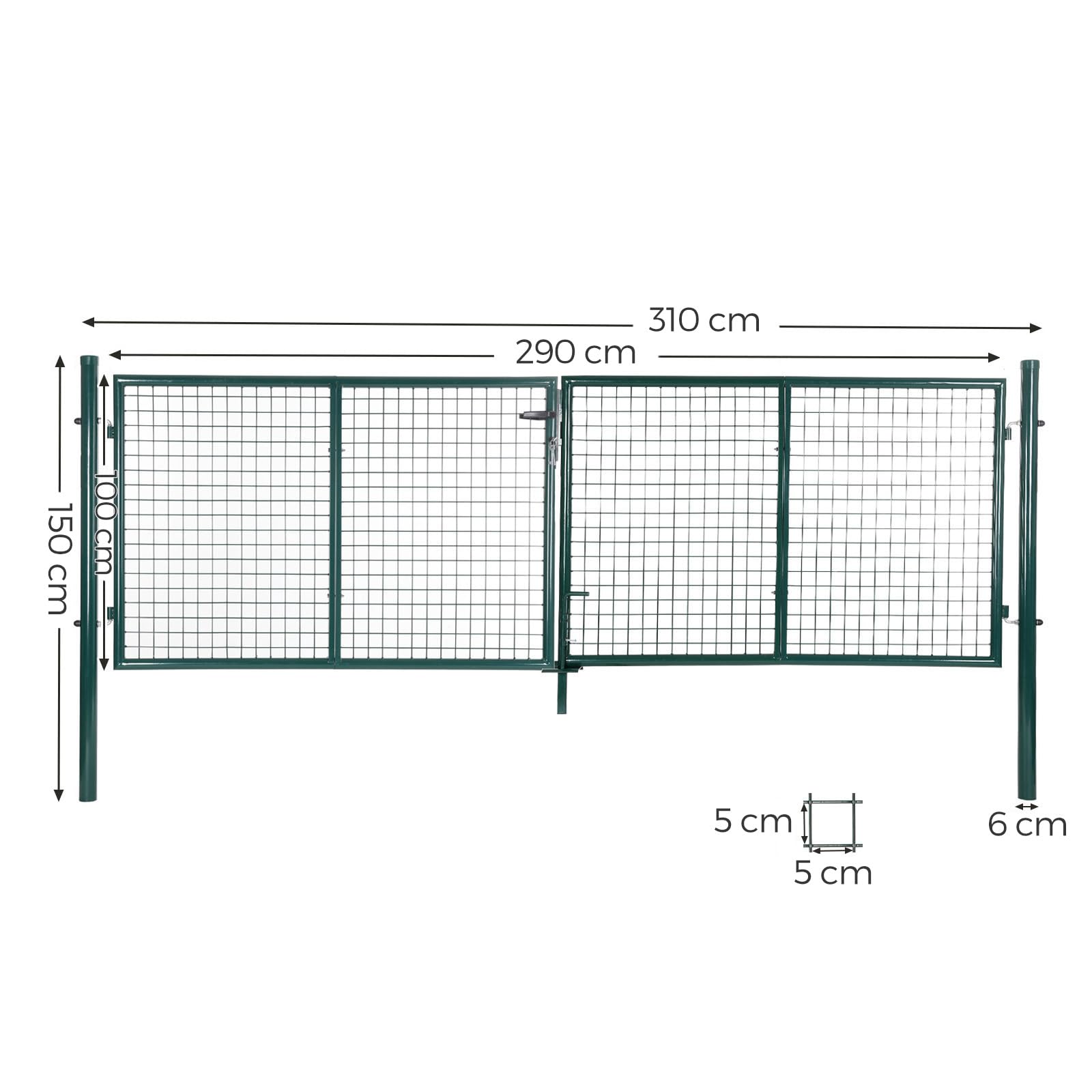 songmics-doppeltor-ggd300g-gartentor-310x100cm-gr-n image 3