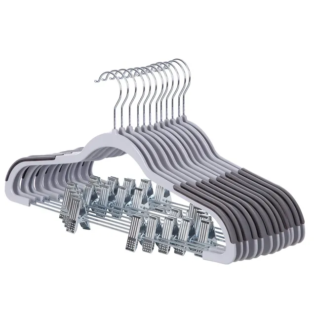 songmics-hosenb-gel-kunststoff-12er-set-grau-mit-clips-360-crp01g-12 image 1