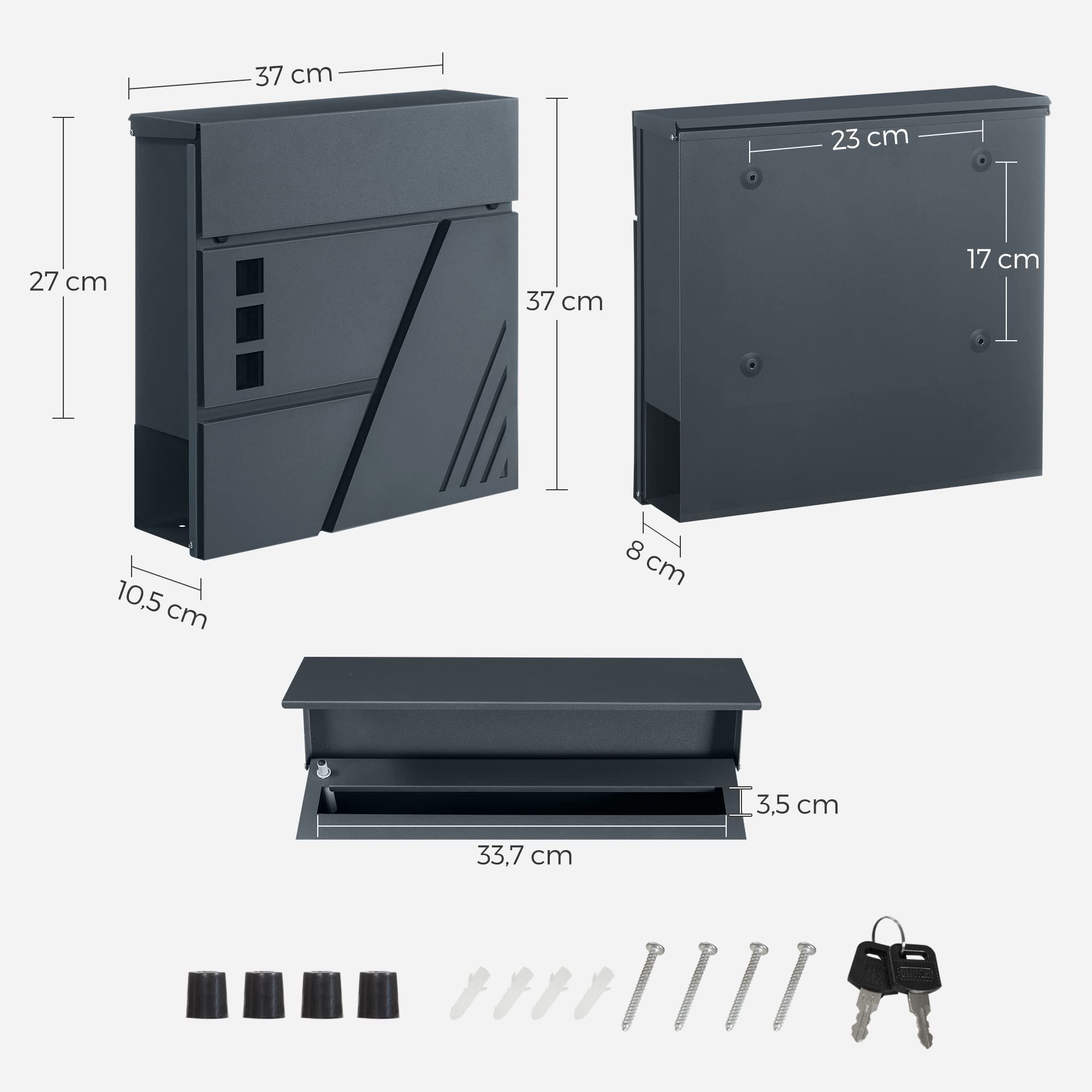 songmics-wandbriefkasten-mit-sichtfenster-und-zeitungsfach-anthrazit image 5