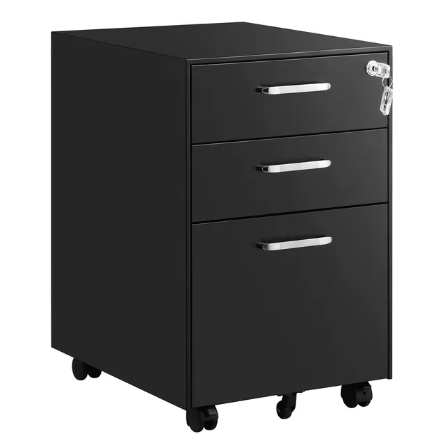 songmics-rollcontainer-ofc010b01-aktenschrank-aus-stahl-mit-3-schubladen-schwarz image 1