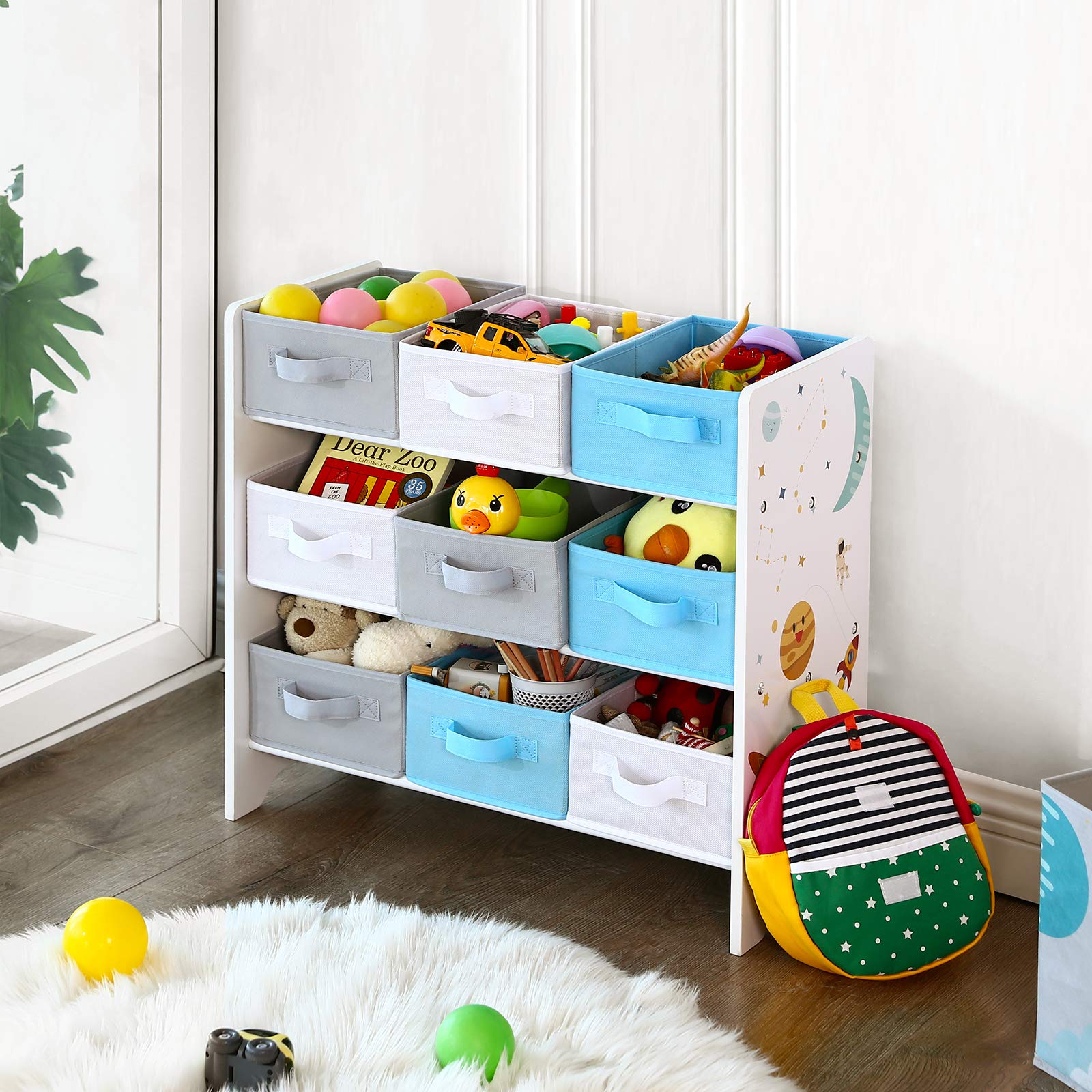 songmics-gkr33wt-kinderzimmerregal-spielzeug-organizer-mit-9-boxen-62-5-x-29-5-x image 5