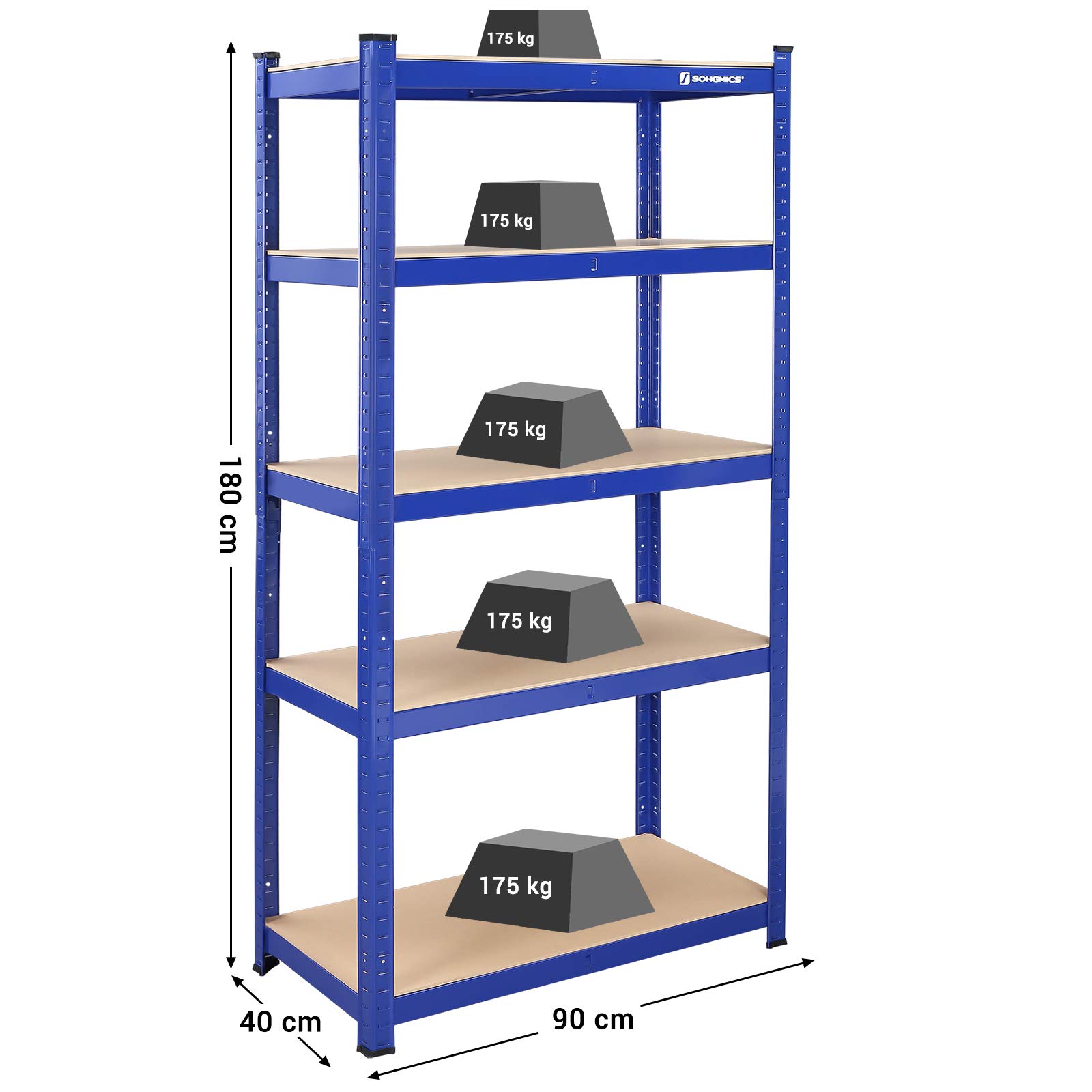 songmics-schwerlastregal-2er-set-40-x-90-x-180-cm-metall-875-kg-blau image 3
