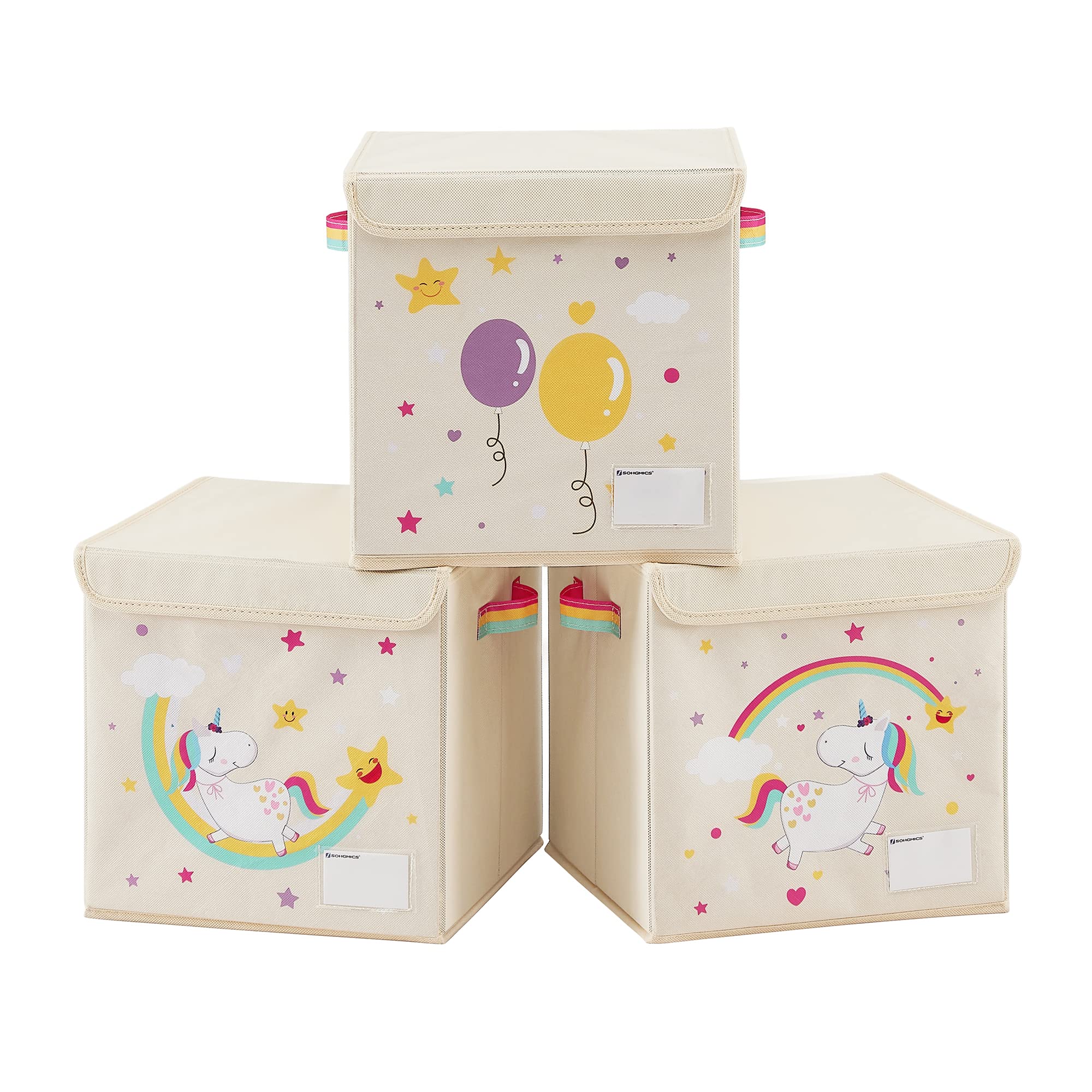 songmics-aufbewahrungsbox-rfb710w03-3er-set-30x30x30-cm-einhorn-beige image 1