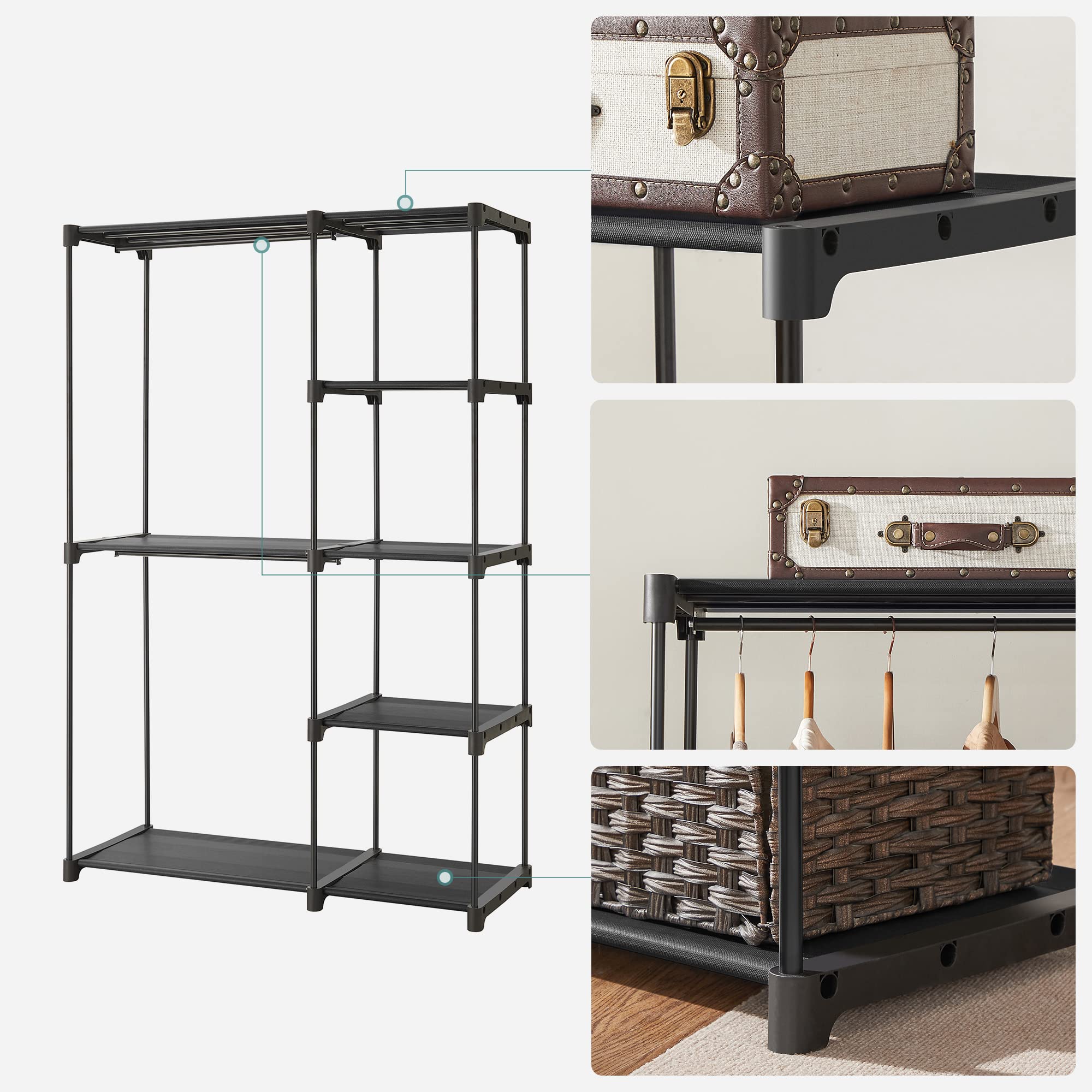 songmics-kleiderschrank-ryg24bk-schwarz-offen-kleiderst-nder-112-x-43-x-165-cm image 4