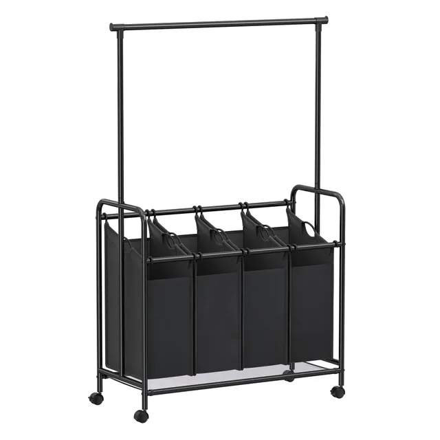 songmics-w-schekorb-rls44b-4x50l-mit-kleiderstange-schwarz image 1