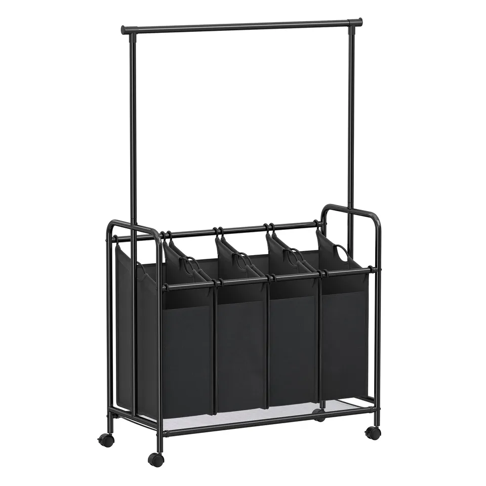 songmics-w-schekorb-rls44b-4x50l-mit-kleiderstange-schwarz image 1