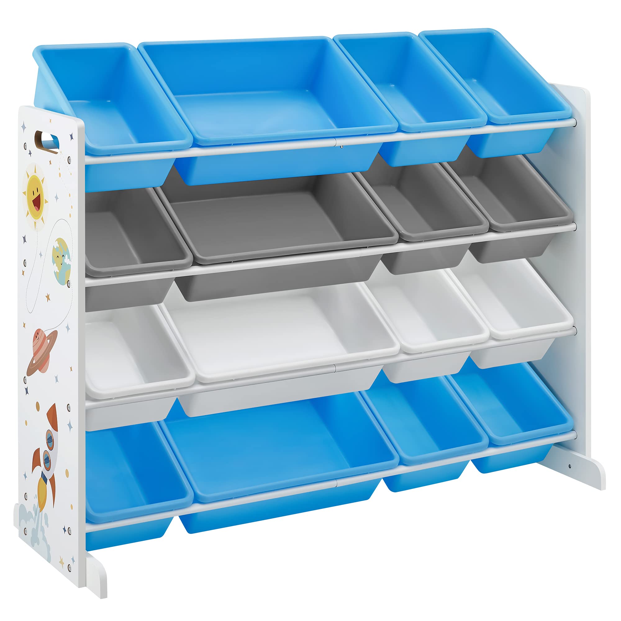 songmics-spielzeugregal-4-ebenen-mit-16-boxen-wei-blau-grau image 1