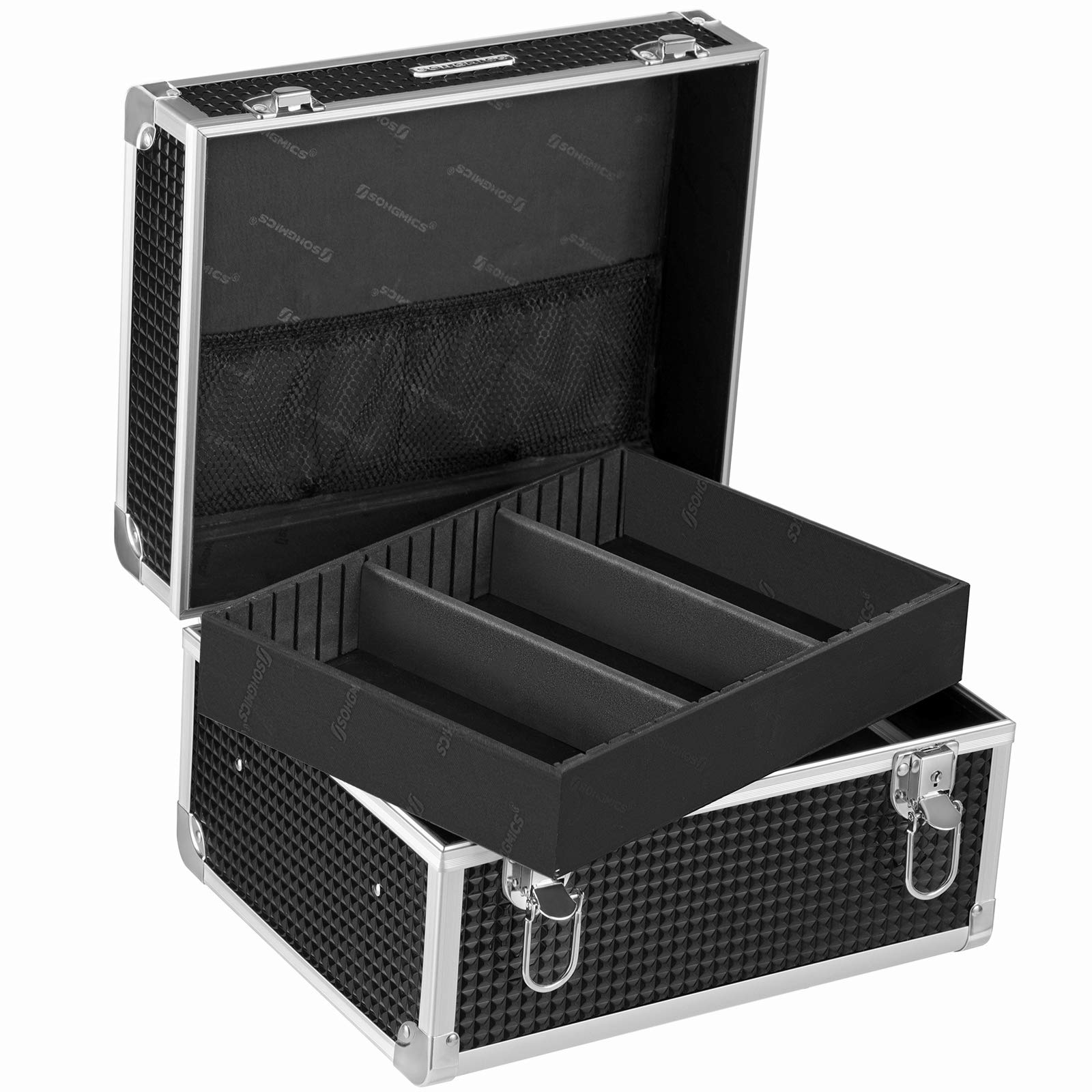 songmics-kosmetikkoffer-jbc328b01-schwarz-make-up-koffer-mit-tablett image 8
