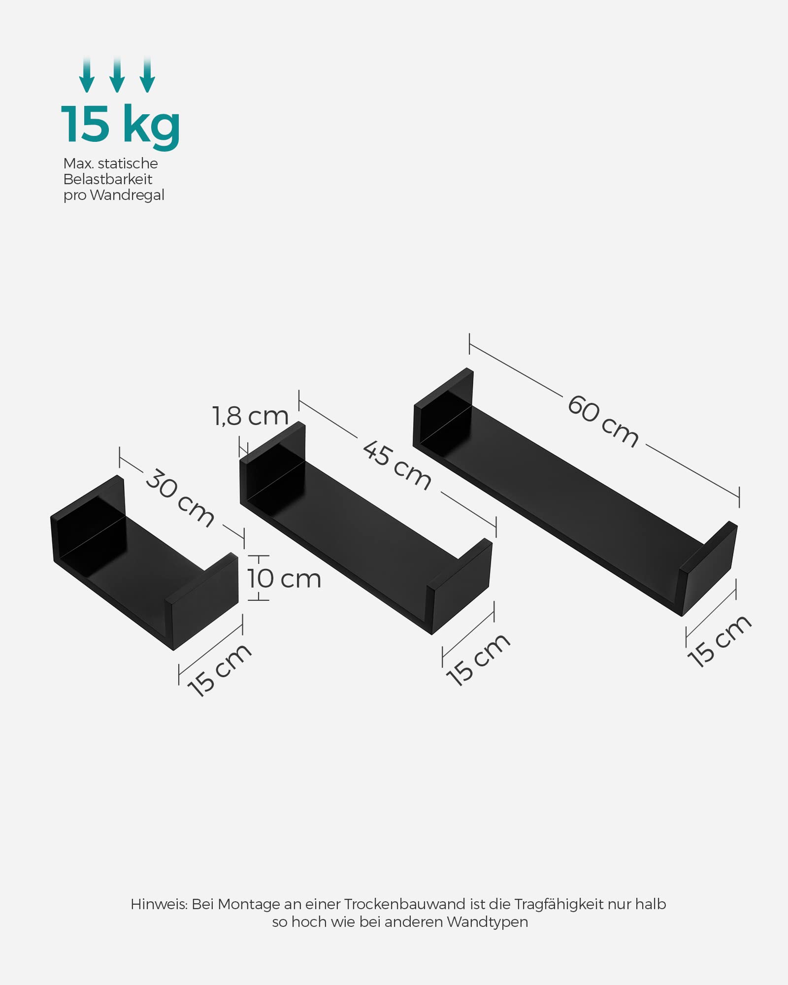 songmics-wandregal-lws66b-3-st-ck-30-45-60-cm-schwarz-hochglanz-10-kg image 3