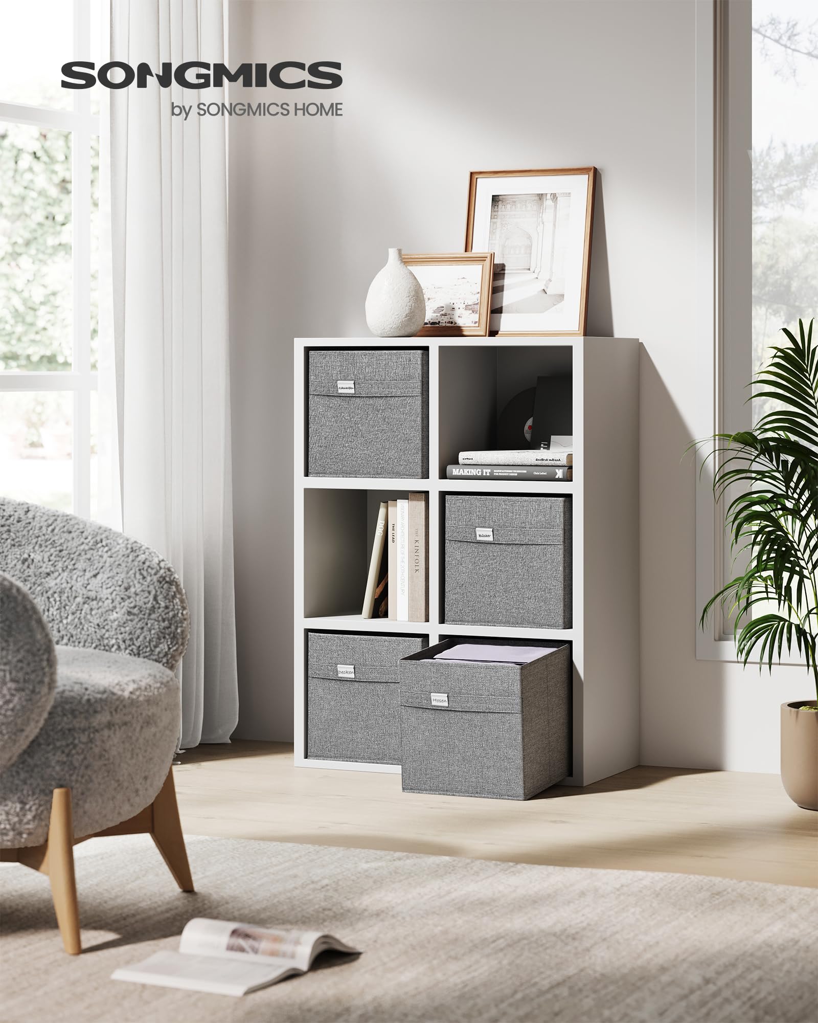 songmics-aufbewahrungsbox-rob230g04-4er-set-30x30x30-taubengrau-faltbox image 2