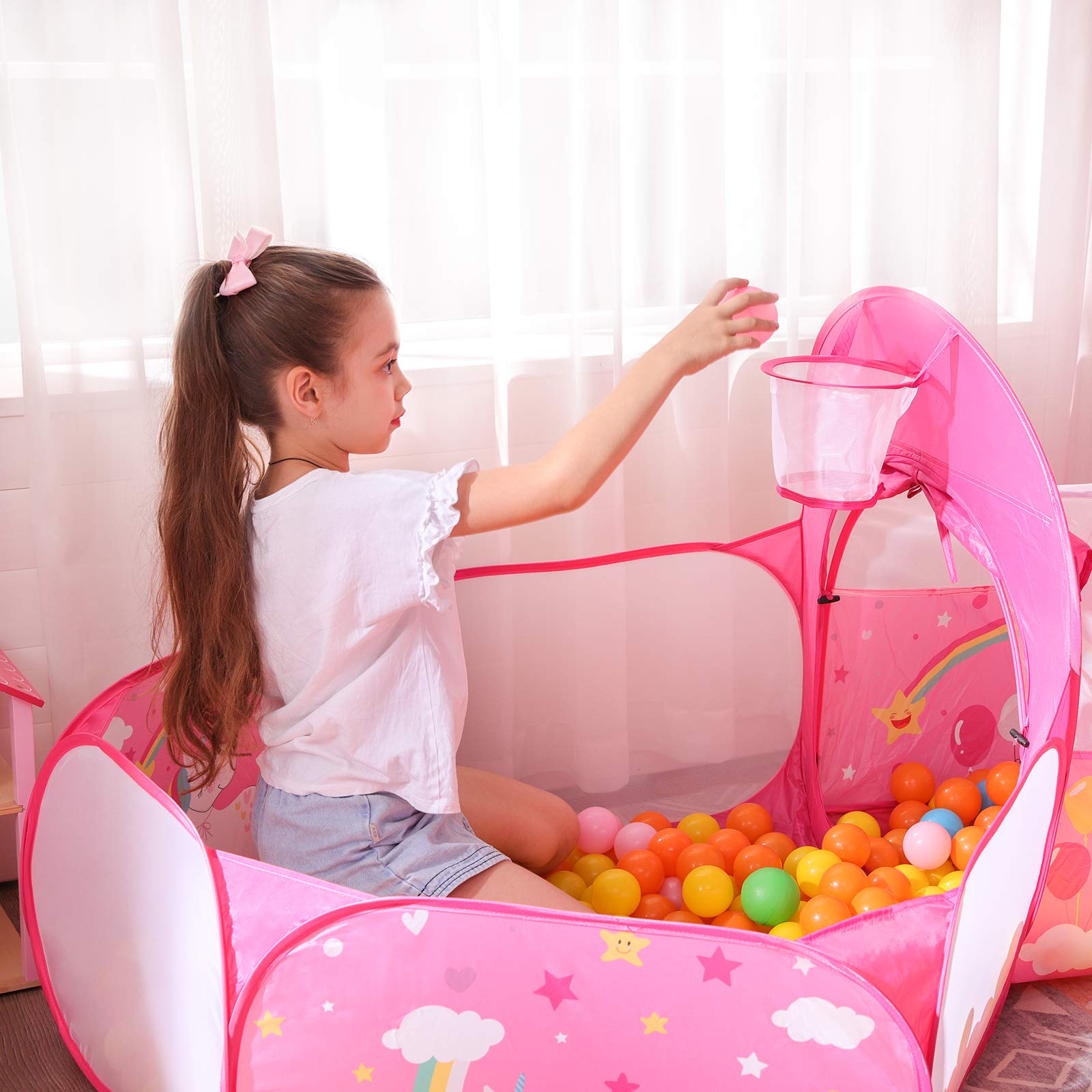songmics-3-in-1-spielzelt-lpt701p01-pop-up-mit-tunnel-pink image 8