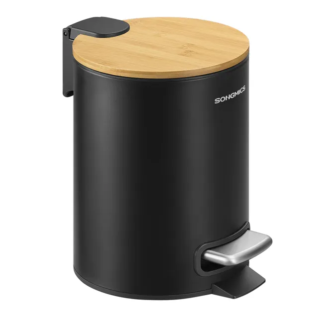 songmics-kosmetikeimer-3-l-mit-bambusdeckel-m-lleimer-bad-17-x-22-x-23-6-cm image 1