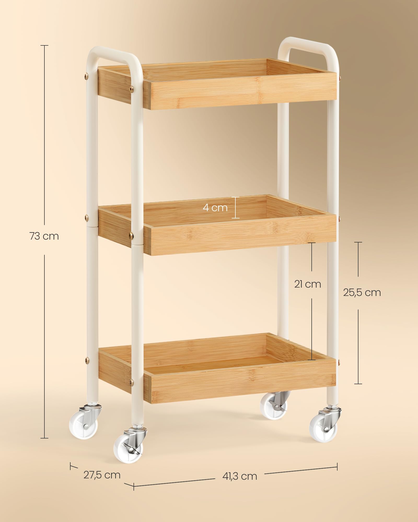 songmics-rollwagen-lrc081yl01-naturbeige-servierwagen-27-5-x-41-3-x-73-cm image 8