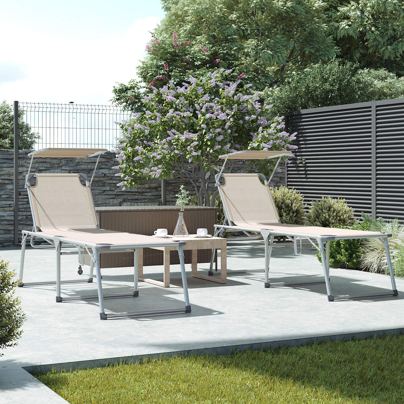 songmics-sonnenliege-mit-dach-gcb26be-gartenliege-aluminium-65-x-200-x-48-cm-bei image 7