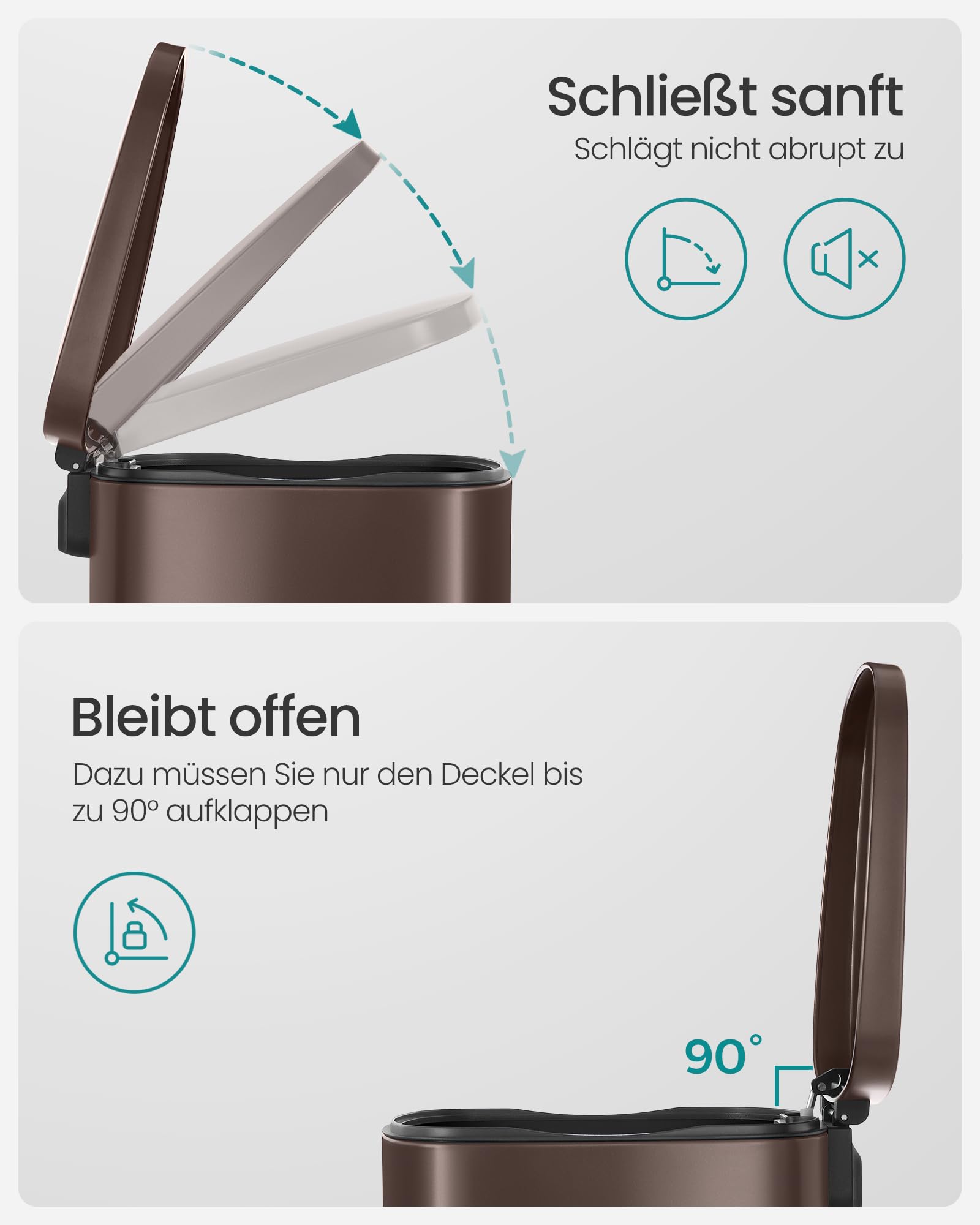 songmics-k-chenabfalleimer-50-l-ltb50br02-treteimer-stahl-braun-soft-close image 4