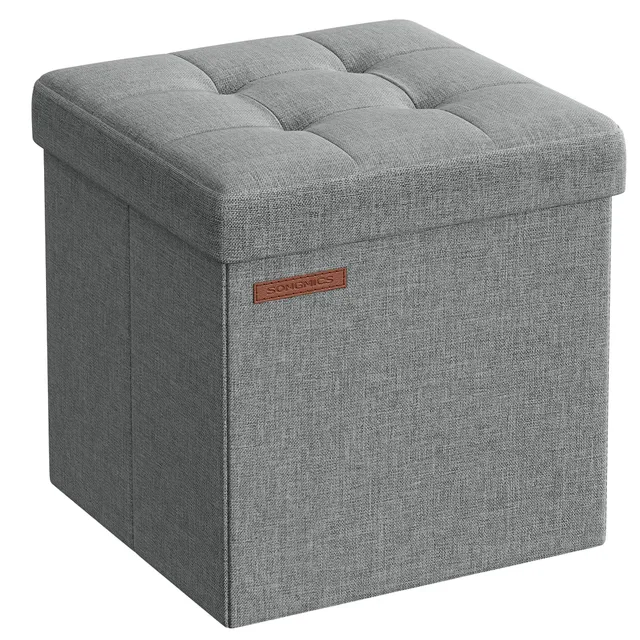 songmics-lsf028g02-aufbewahrungshocker-faltbar-30x30x30-cm-hellgrau image 1