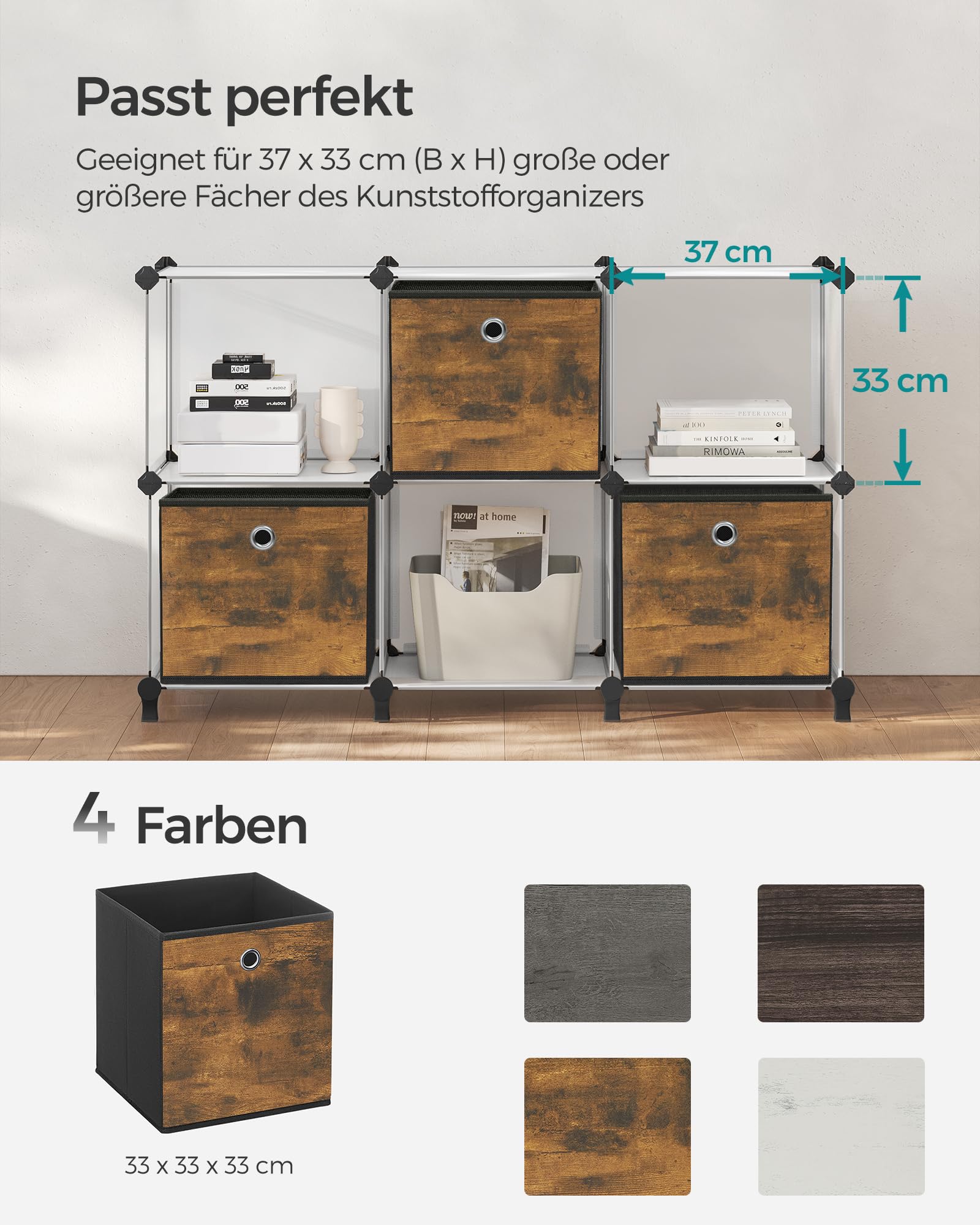 songmics-aufbewahrungsbox-rfb133b01-6er-set-33-x-33-x-33-cm-vintagebraun-schwarz image 5