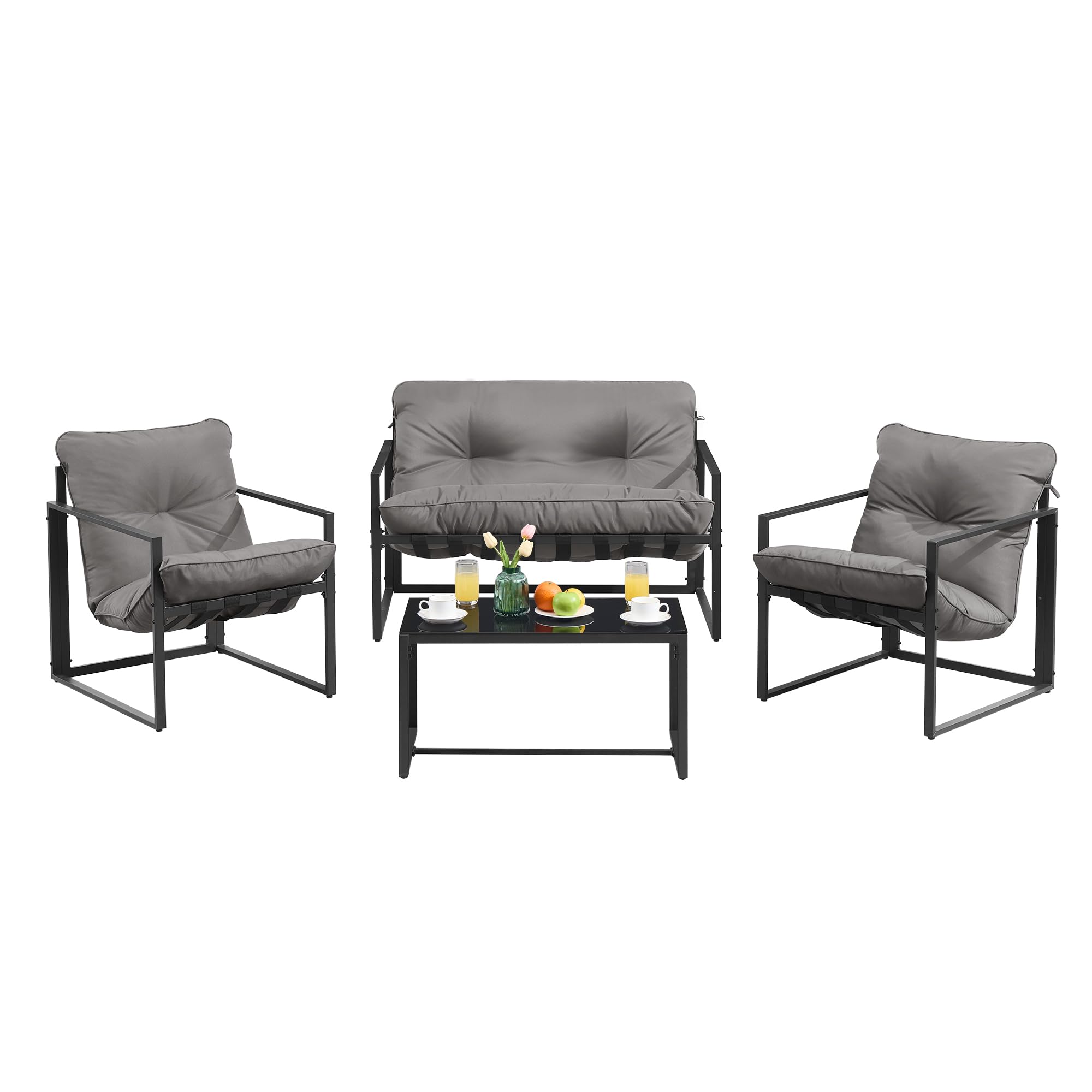 songmics-gartenm-bel-set-ggf040gz01-4-teilig-grau-mit-polster image 1