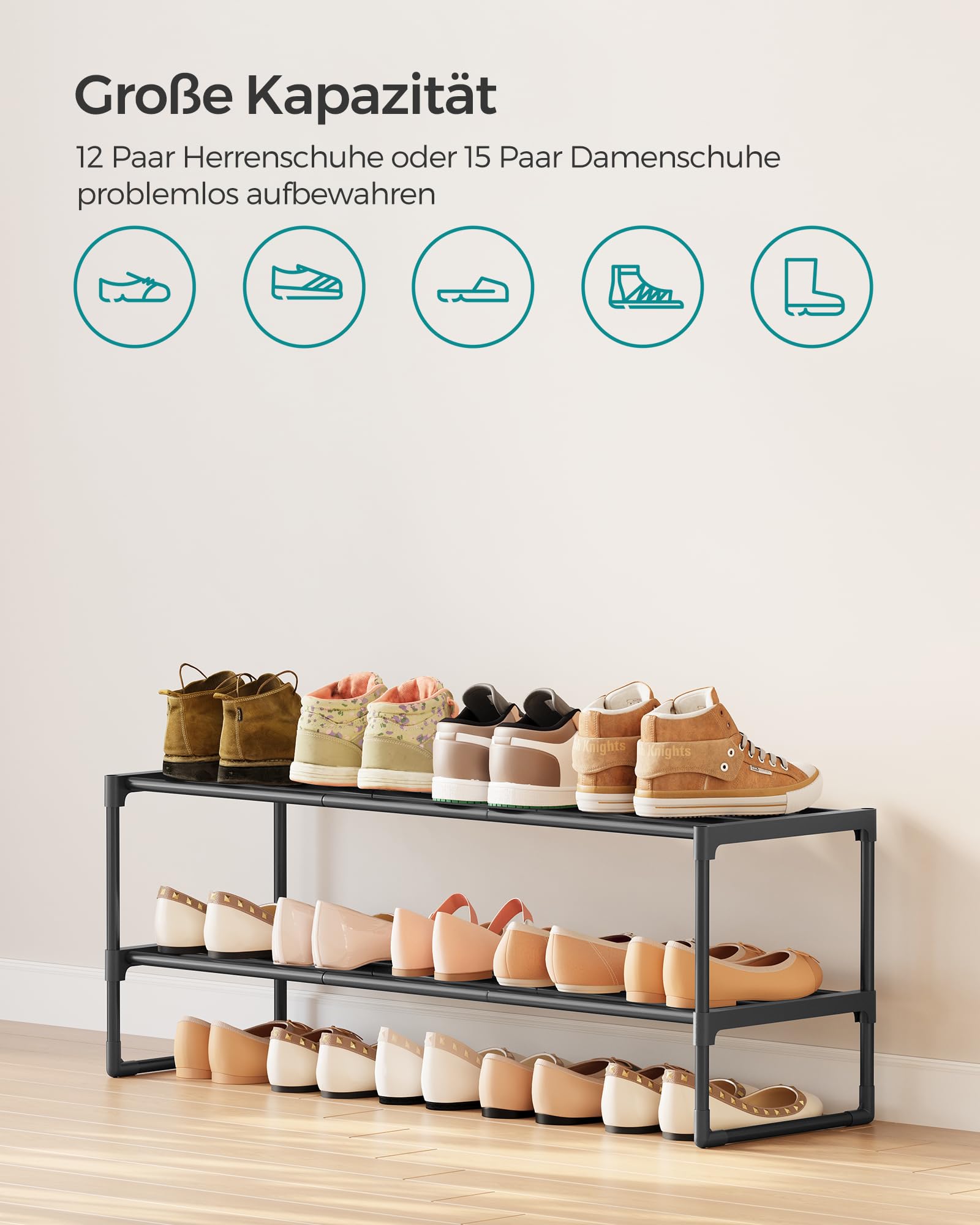 songmics-schuhregal-lsa12bkv2-schwarz-2-ebenen-metall-f-r-12-15-paar-30-x-92-x-3 image 5