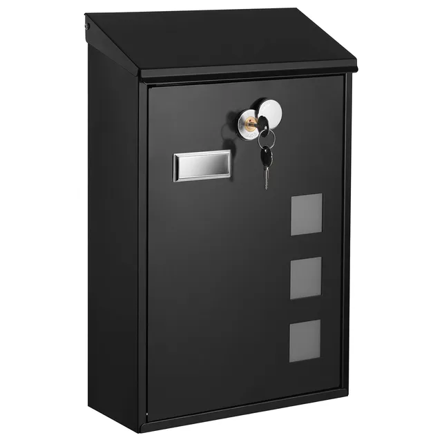 songmics-wandbriefkasten-gmb031b02-schwarz-mit-schloss image 1