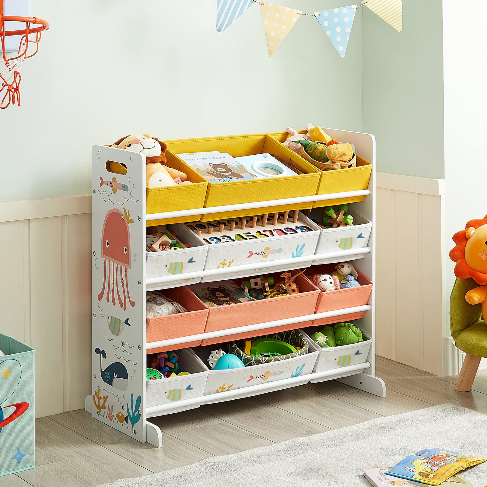 songmics-spielzeugregal-gkrs04wt-kinderzimmerregal-mit-12-stoffboxen-f-r-b-cher- image 2