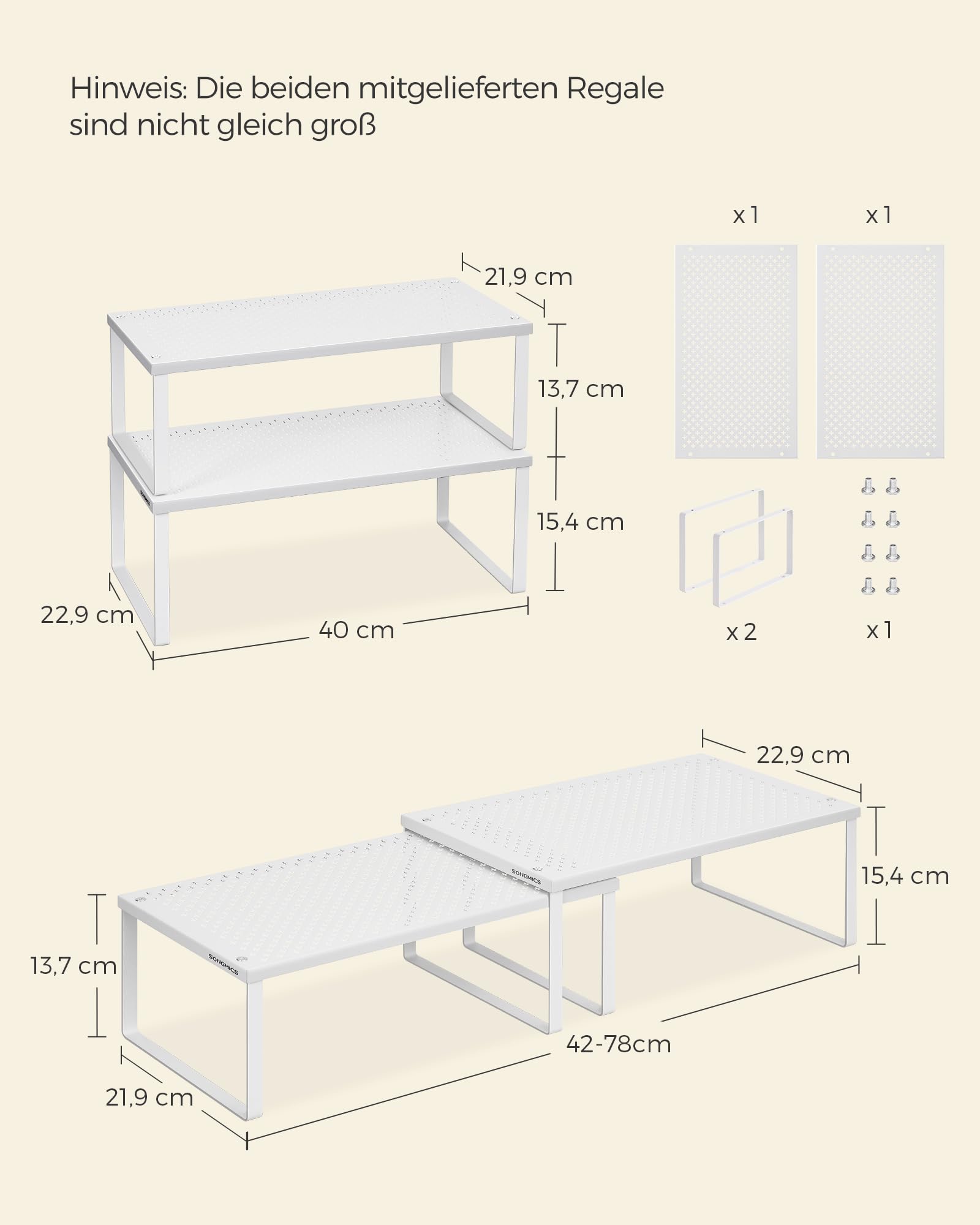 songmics-kcs401w01-gew-rzregal-2er-set-metall-wei-erweiterbar-stapelbar image 6