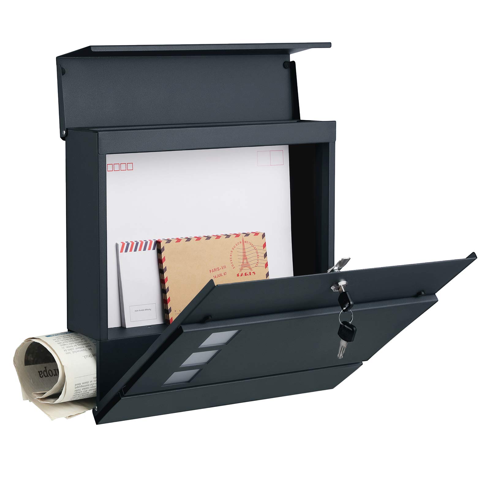 songmics-briefkasten-gmb052g01-xxl-mit-zeitungsfach-anthrazit image 4