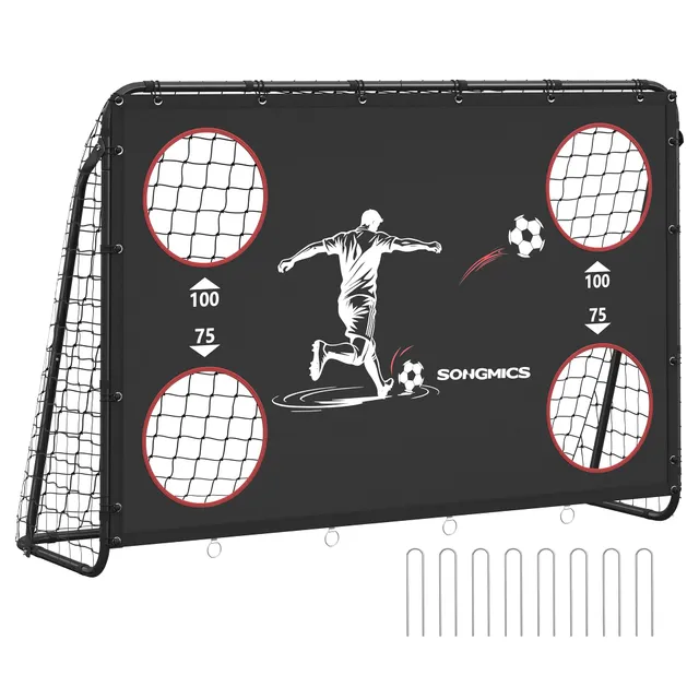songmics-fu-balltor-76x215x150cm-mit-torwand-stahl-pe-netz-outdoor image 1