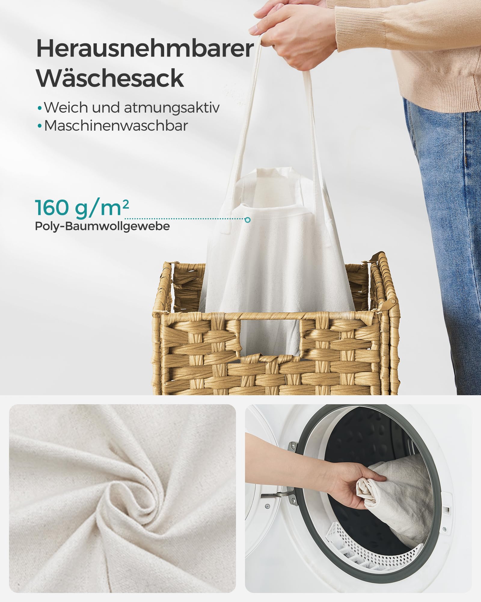 songmics-w-schekorb-schmal-90-l-faltbar-pp-rattan-mit-deckel-und-innensack image 7