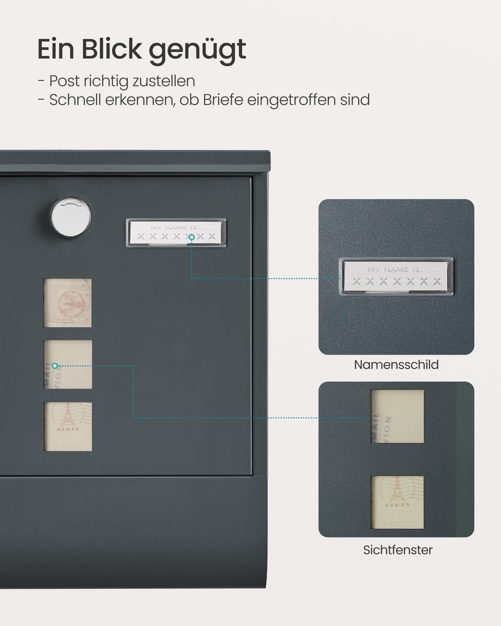 songmics-wandbriefkasten-gmb20ag-anthrazitgrau-30-8-x-33-8-cm-mit-schloss image 5