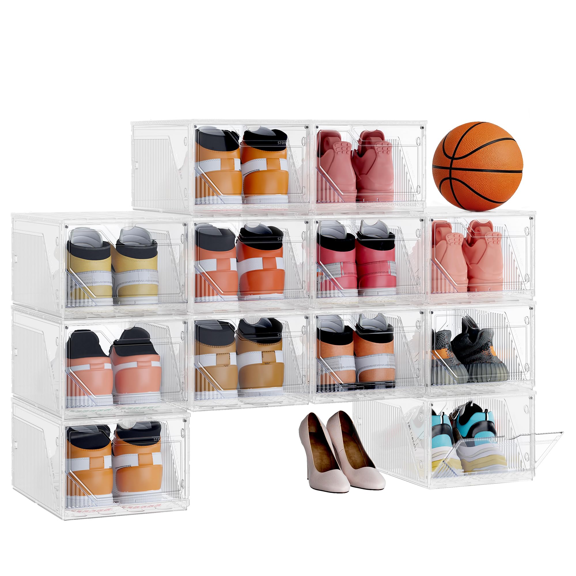 songmics-schuhboxen-6er-set-stapelbar-transparent-mit-magnetverschluss image 7