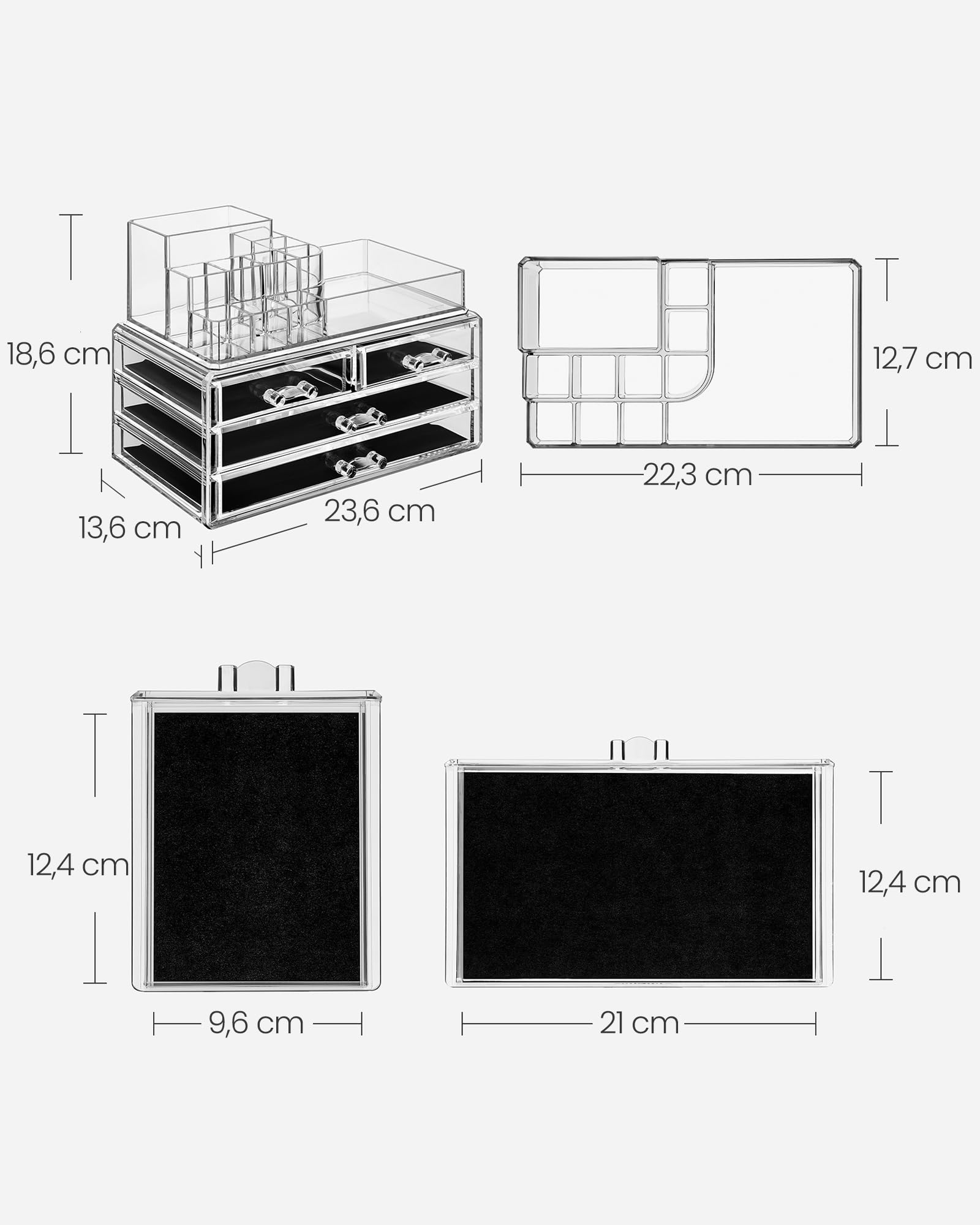 songmics-make-up-organizer-jka001tp-kosmetik-organizer-transparent-mit-4-schubla image 6
